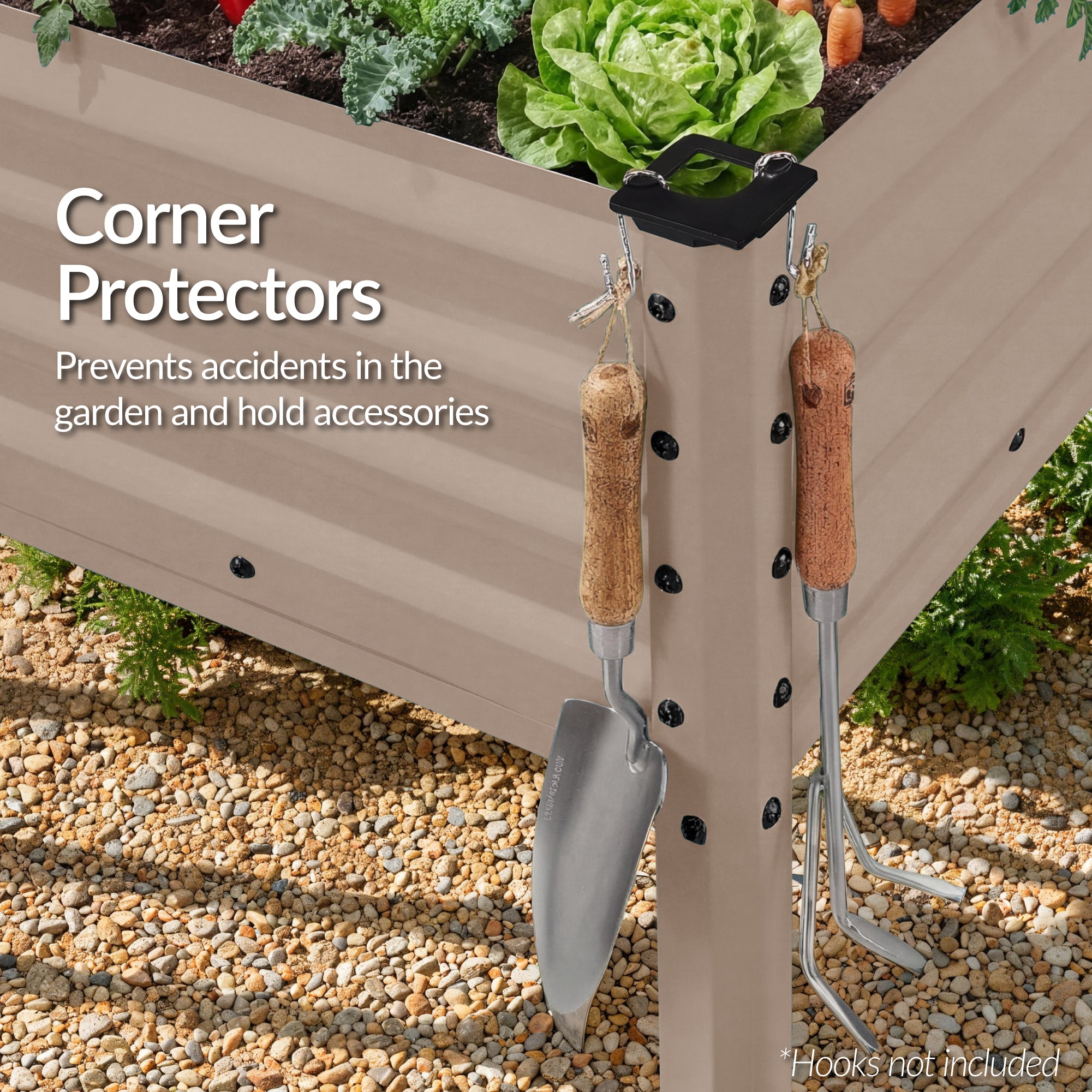 Elevated Galvanized Metal Garden Bed w/ Corner Protectors - 48x24x30in