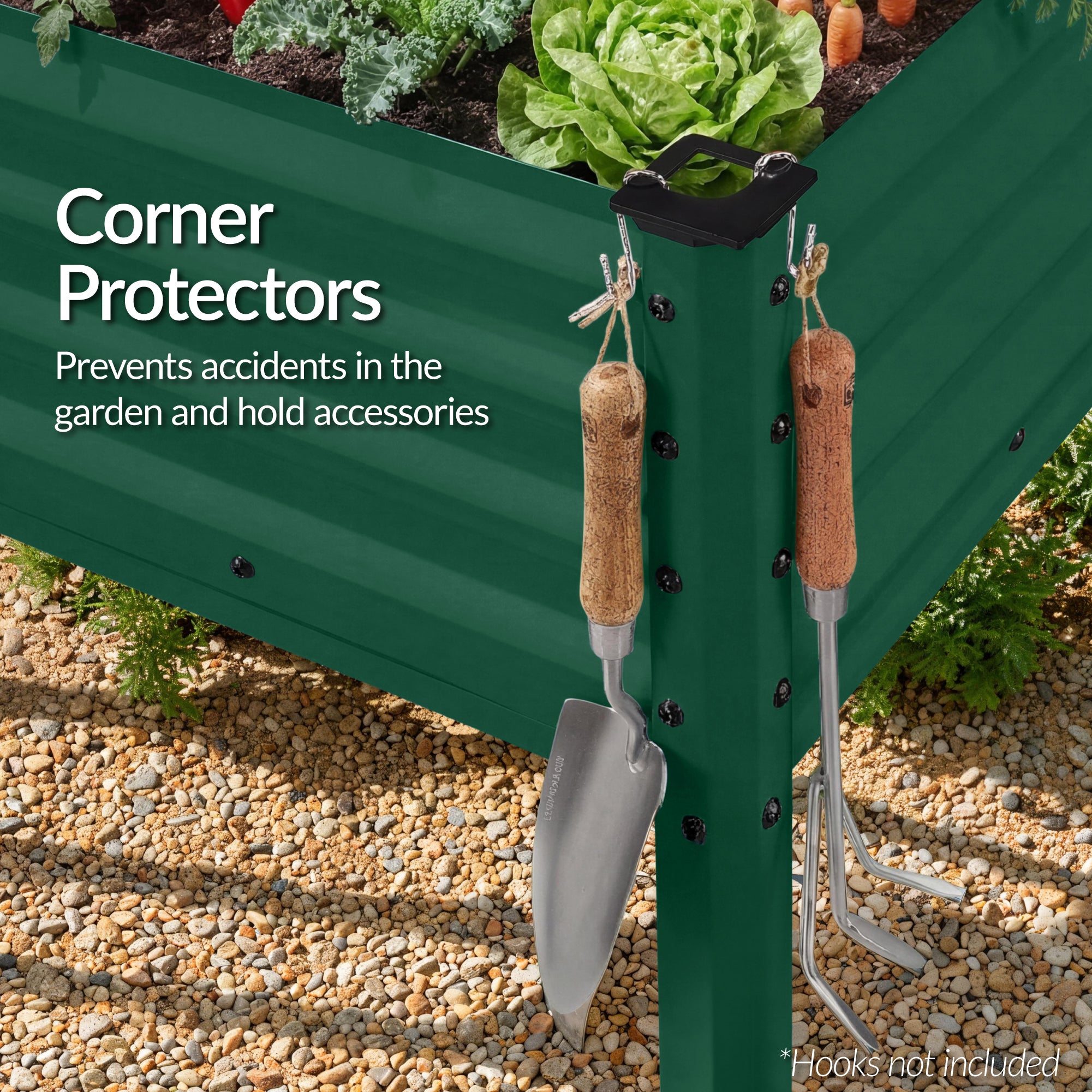 Elevated Galvanized Metal Garden Bed w/ Corner Protectors - 48x24x30in