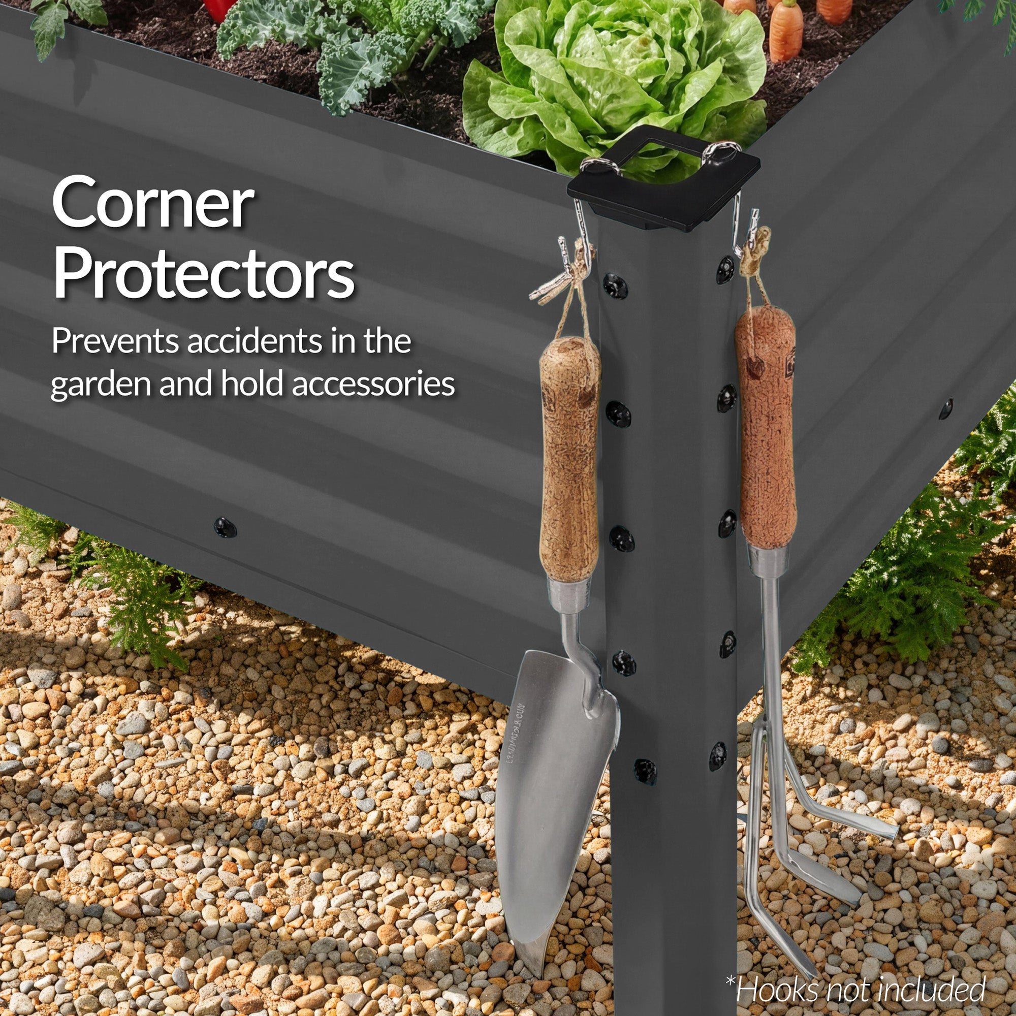 Elevated Galvanized Metal Garden Bed w/ Corner Protectors - 48x24x30in