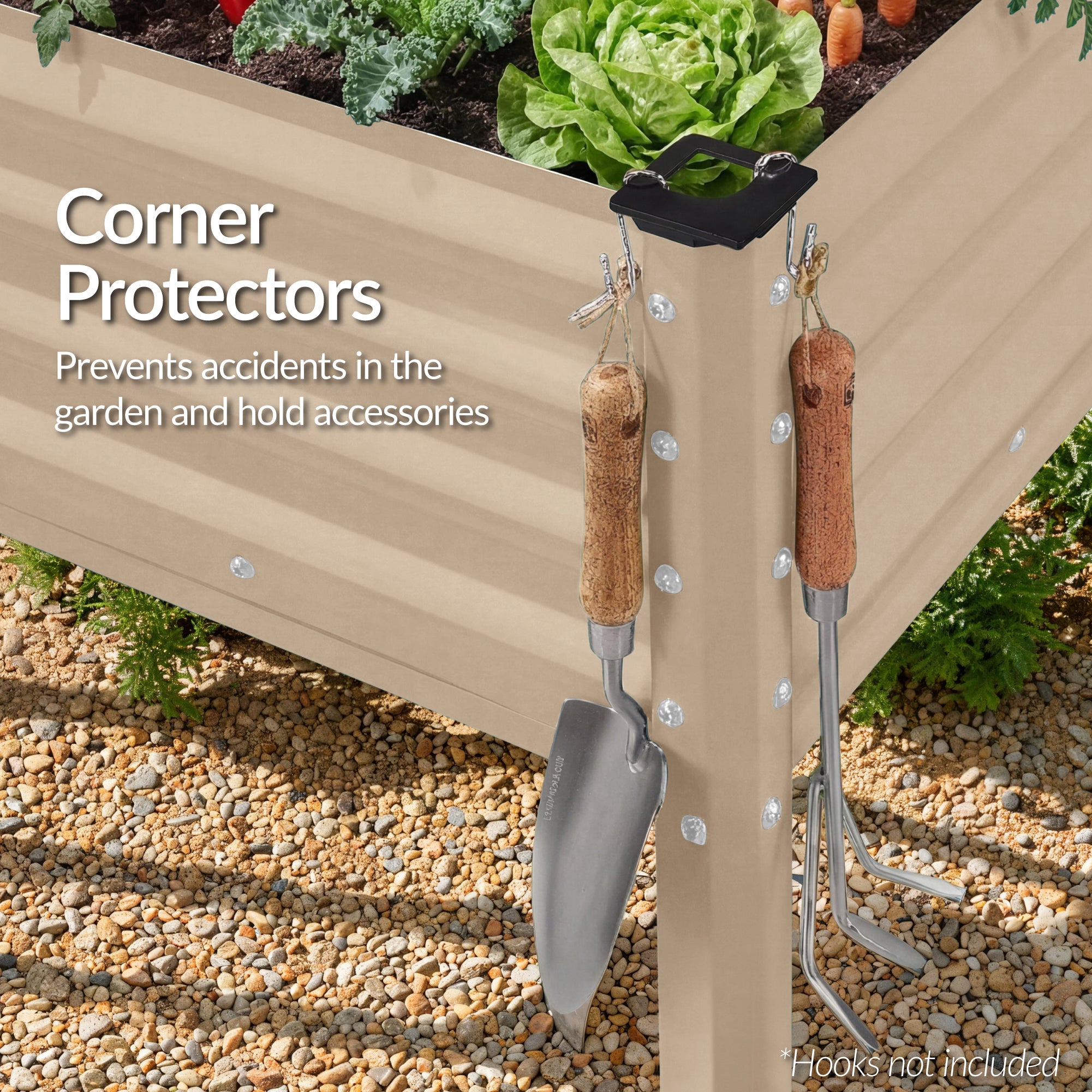 Elevated Galvanized Metal Garden Bed w/ Corner Protectors - 48x24x30in