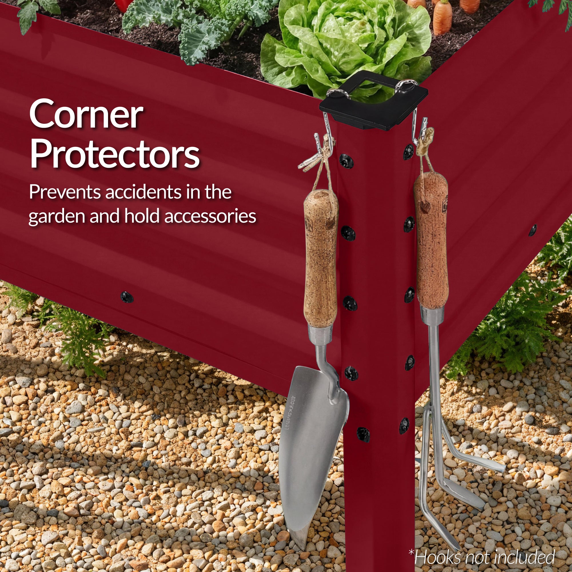 Elevated Galvanized Metal Garden Bed w/ Corner Protectors - 48x24x30in