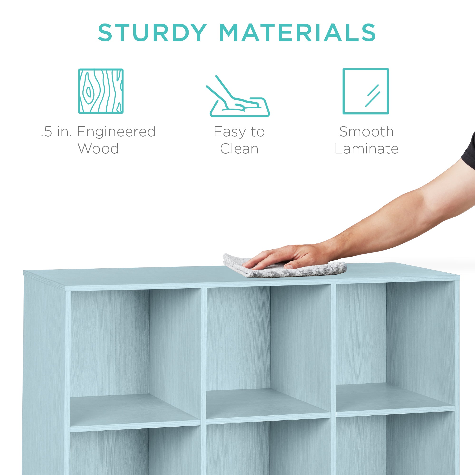 9-Cube Bookshelf Storage Display w/ 3 Removable Panels, Customizable Design