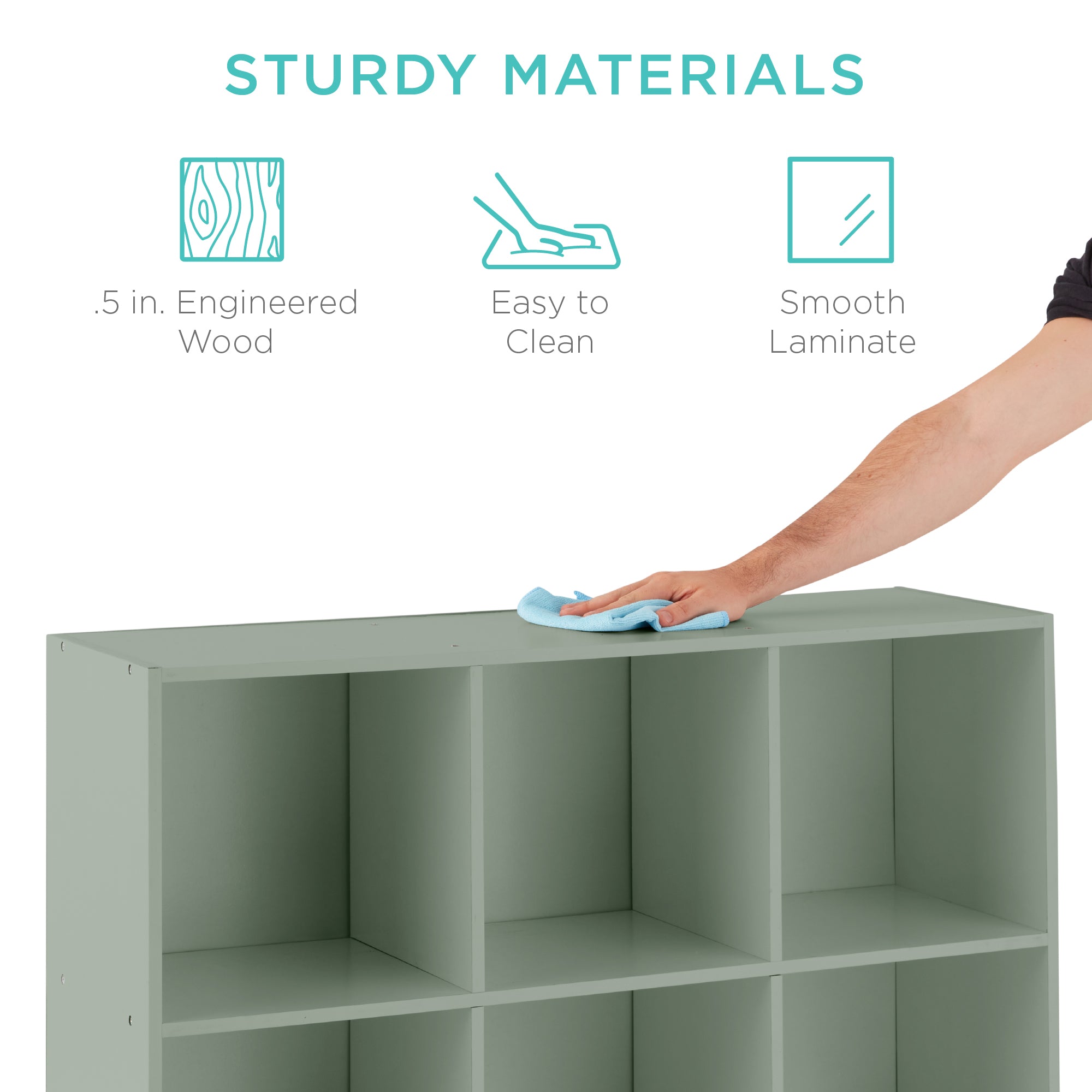 9-Cube Bookshelf Storage Display w/ 3 Removable Panels, Customizable Design