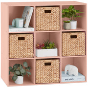 9-Cube Bookshelf Storage Display w/ 3 Removable Panels, Customizable Design