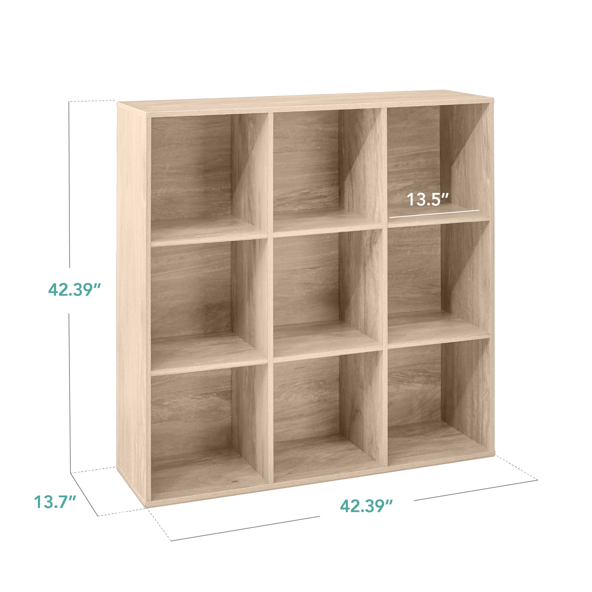 9-Cube Bookshelf, 13.5in Storage Display w/ Removable Panels, Customiz ...