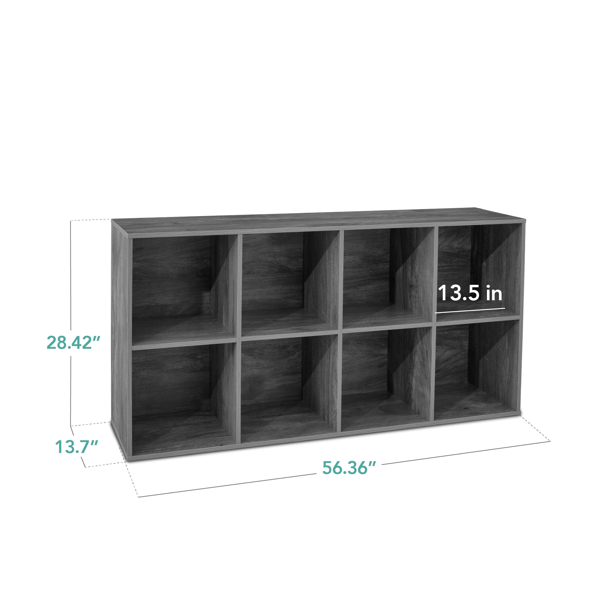 8-Cube Bookshelf, 13.5in Storage Display w/ Removable Panels, Customizable