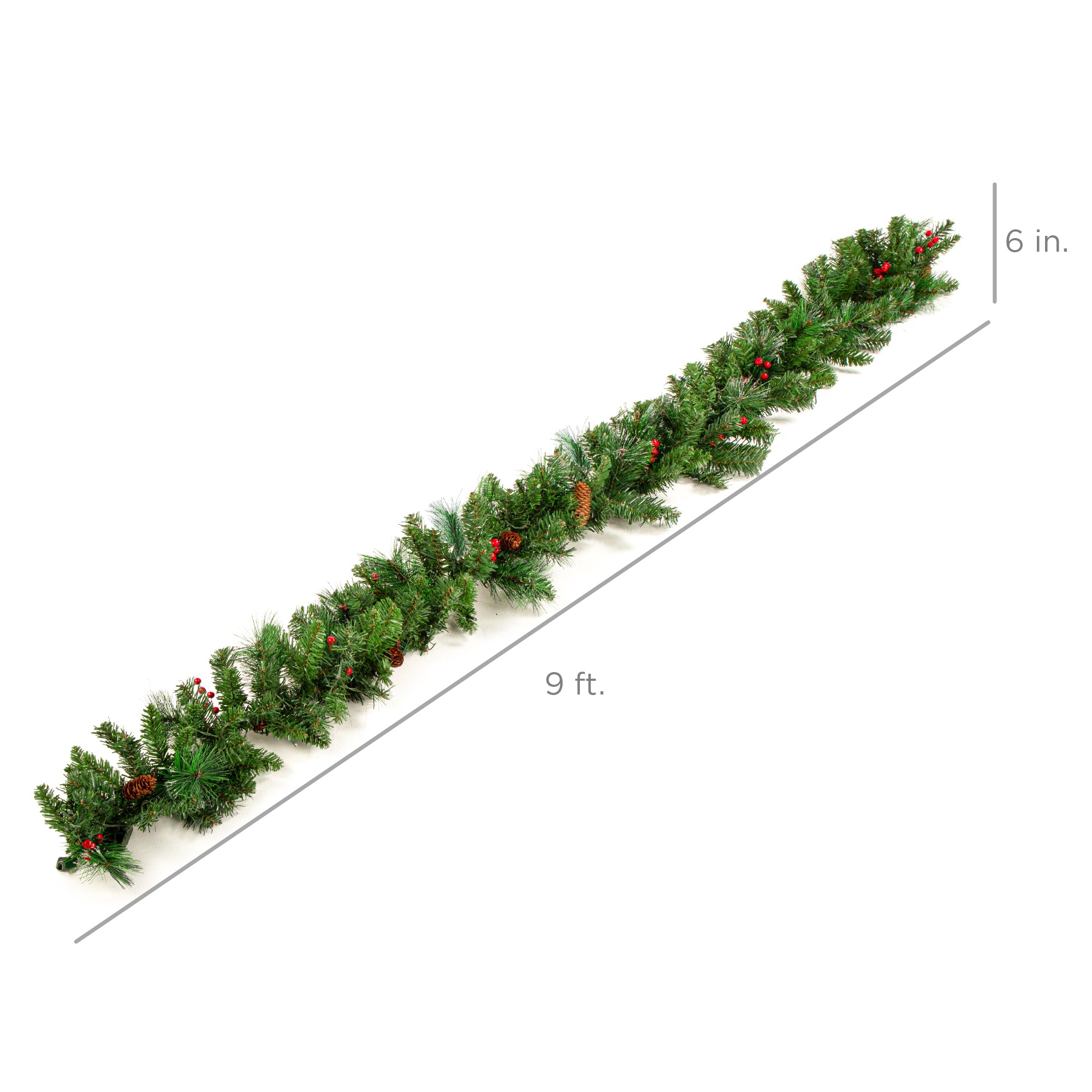 9ft Pre-Lit Flocked Christmas Garland w/ 50 Lights
