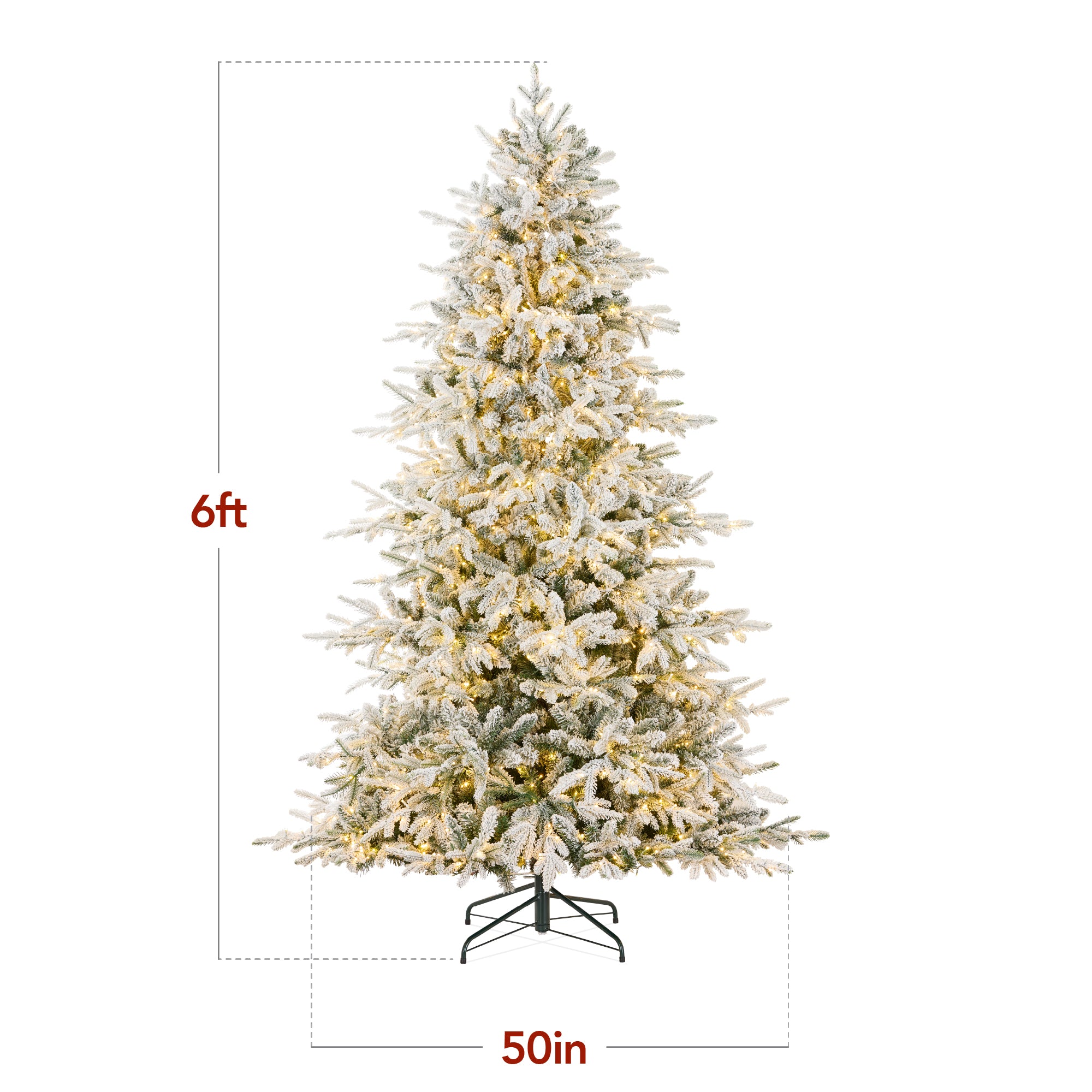Pre-Lit Flocked Full Aspen Christmas Tree w/ 2-in-1 Twinkling Micro LEDs