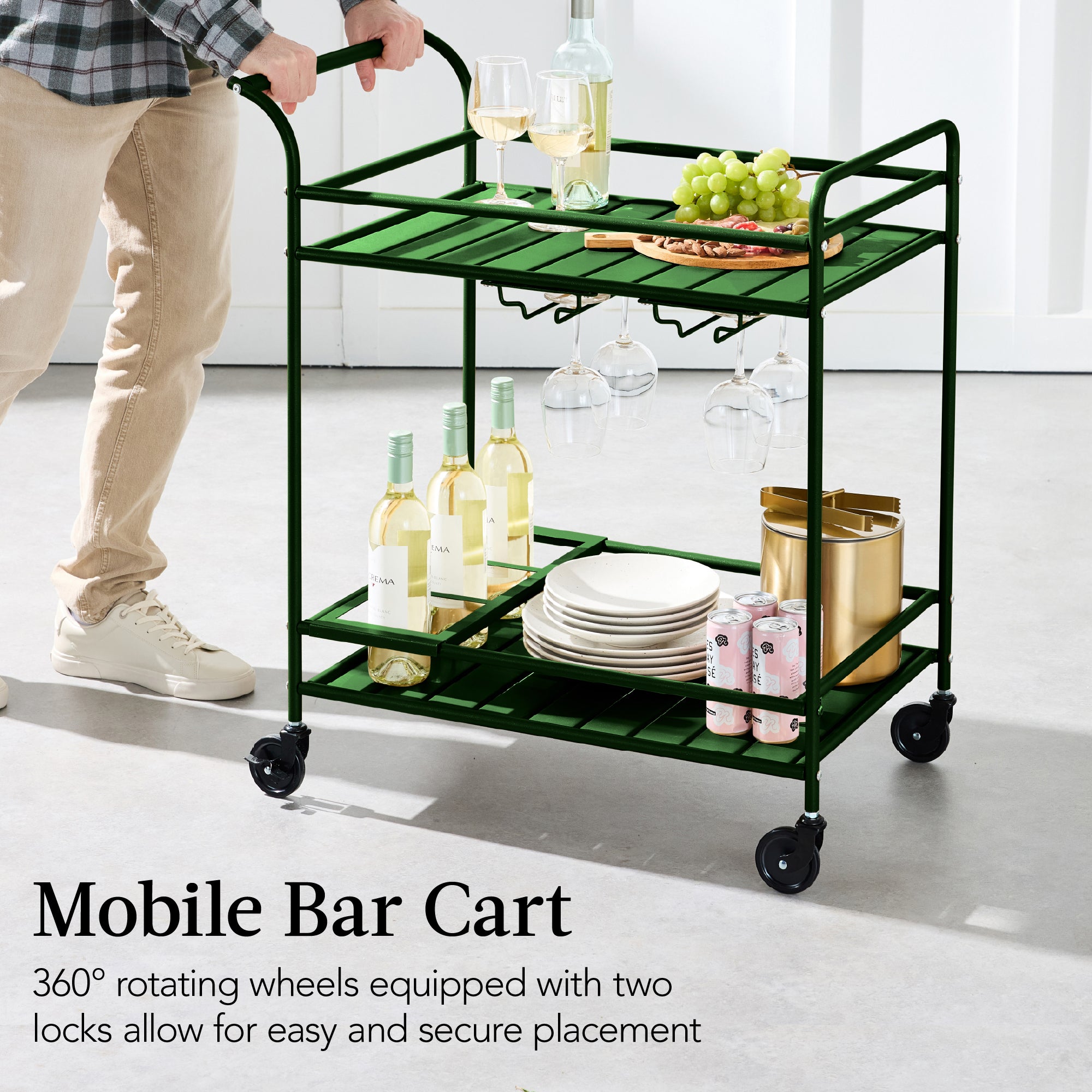 Best Choice Products Rolling Bar Cart - Thumbnail 5
