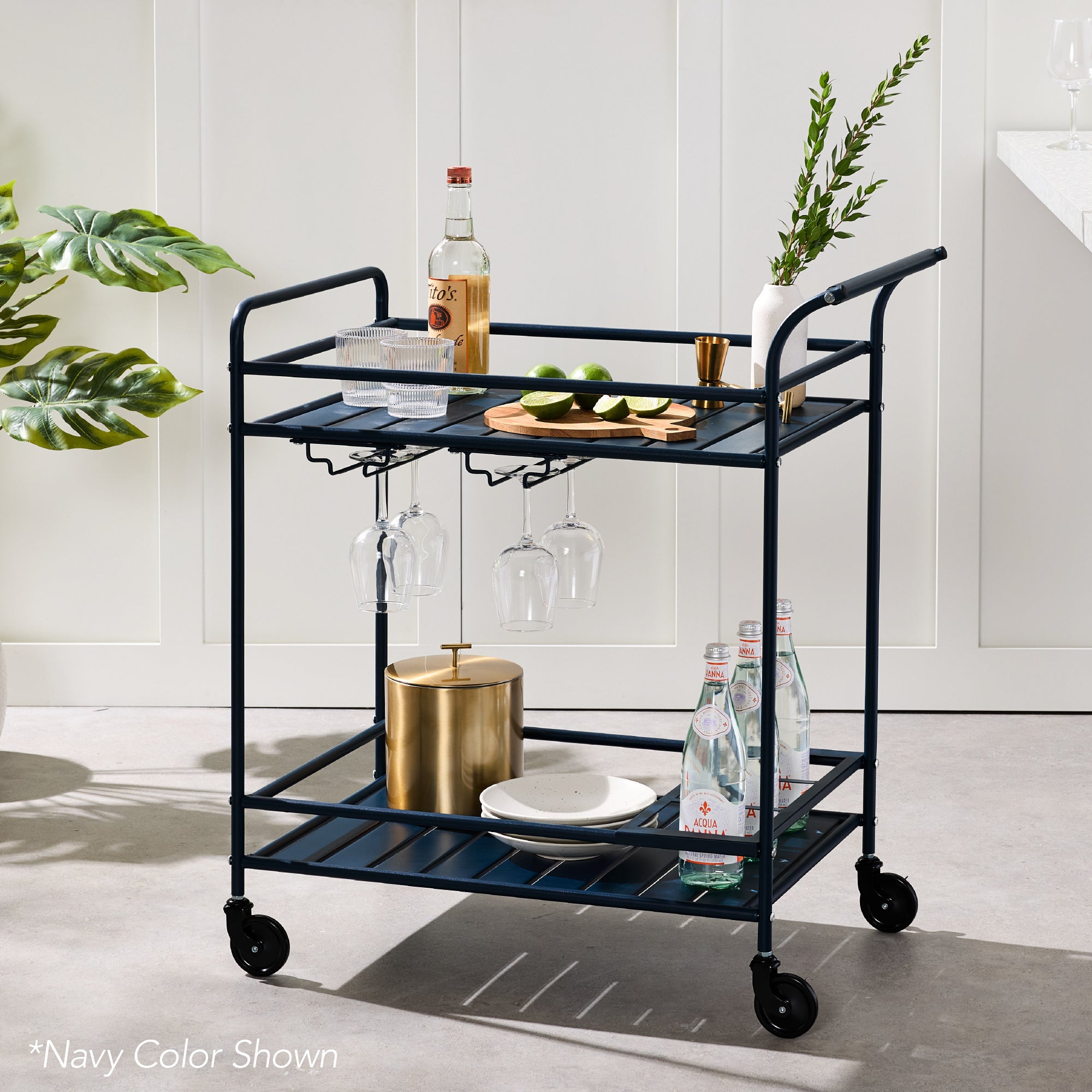 Best Choice Products Rolling Bar Cart - Thumbnail 3