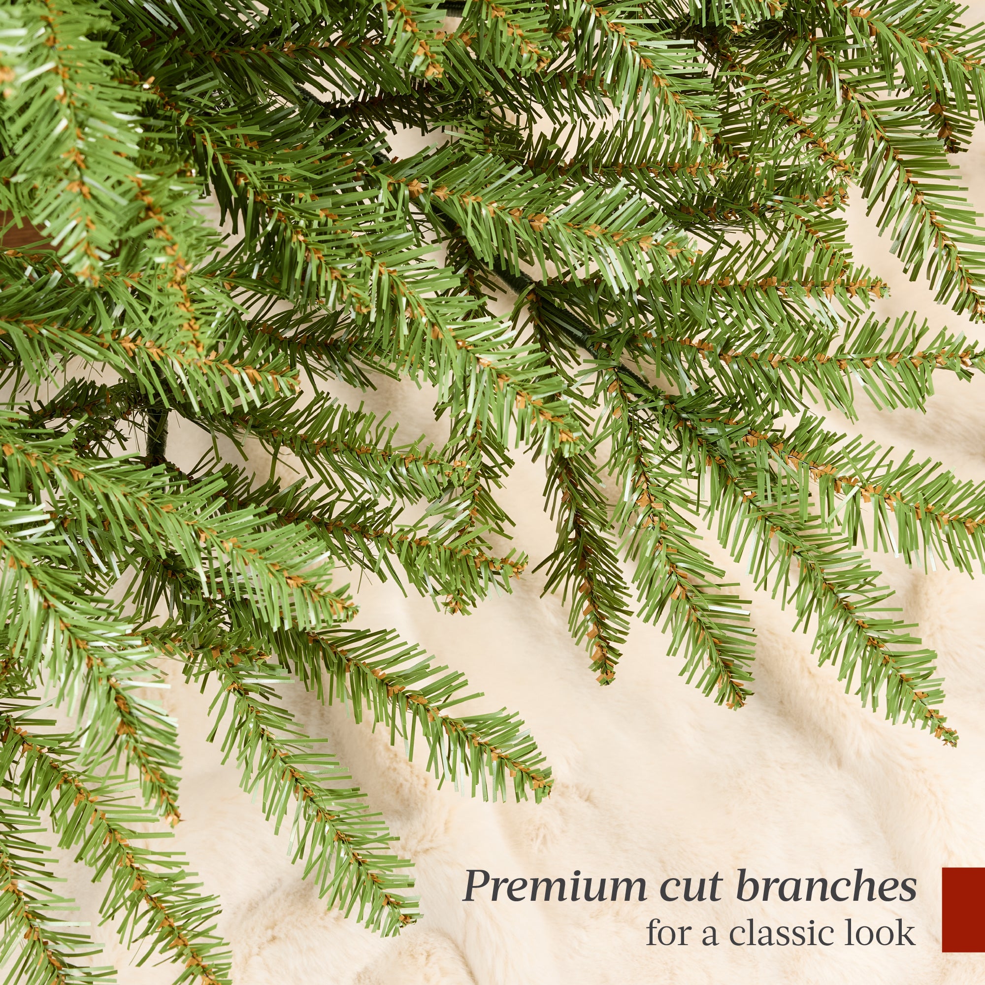 Premium Artificial Nordic Fir Hinged Christmas Tree w/ Foldable Metal Base