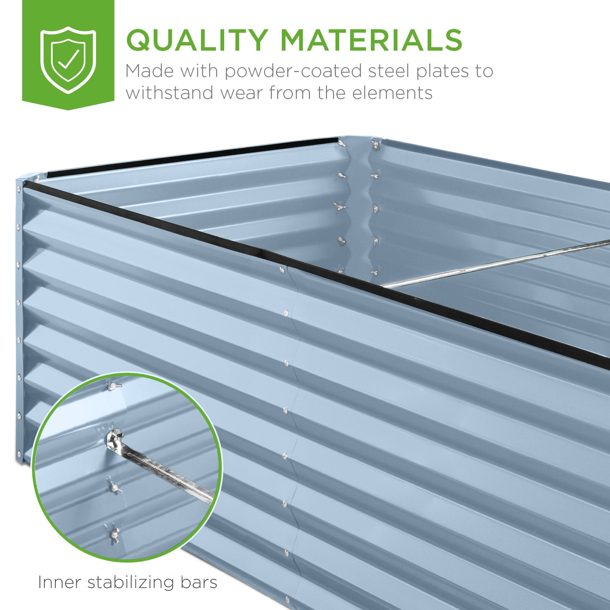 Outdoor Metal Raised Garden Bed for Vegetables, Flowers, Herbs - 6x3x2ft