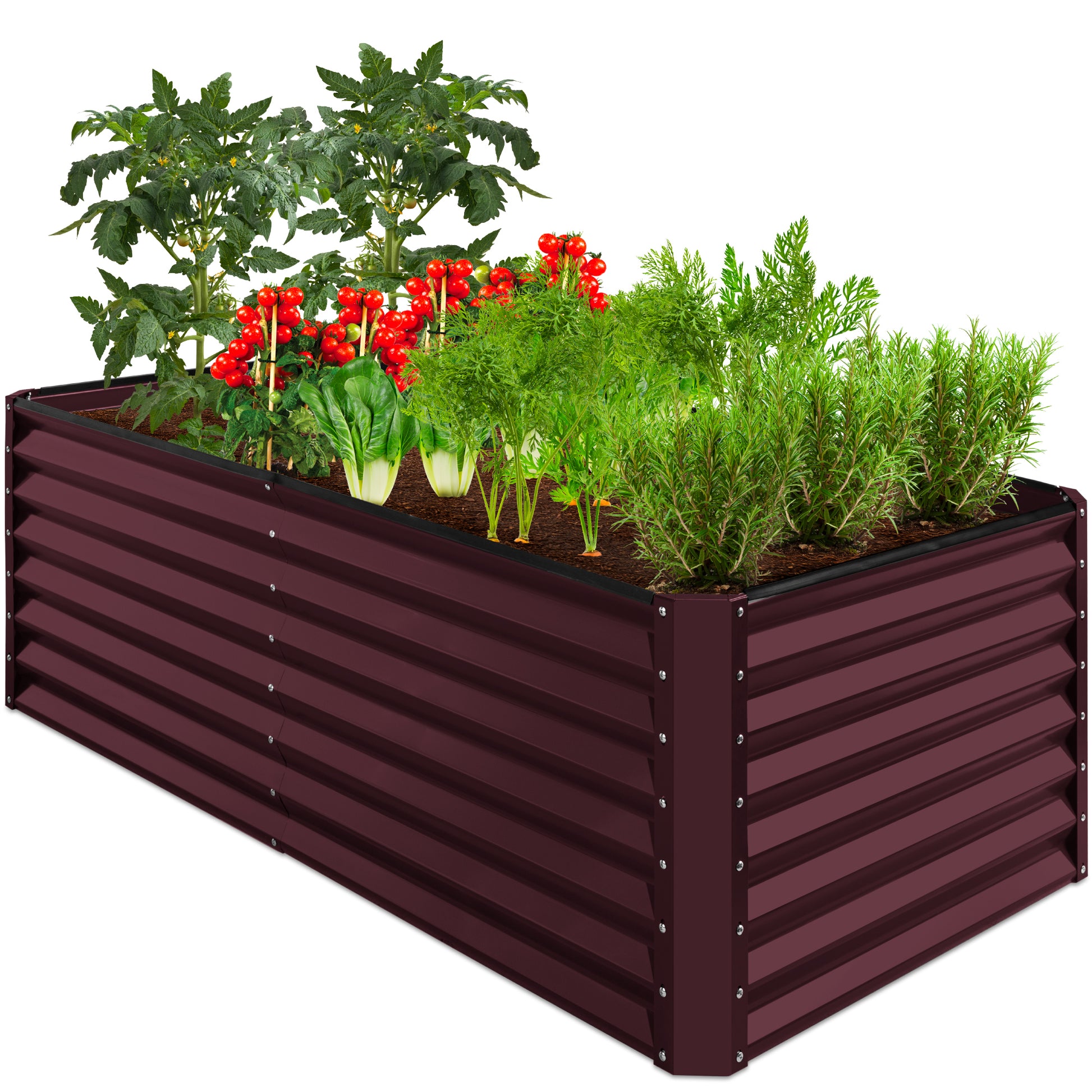 Outdoor Metal Raised Garden Bed for Vegetables, Flowers, Herbs - 6x3x2ft