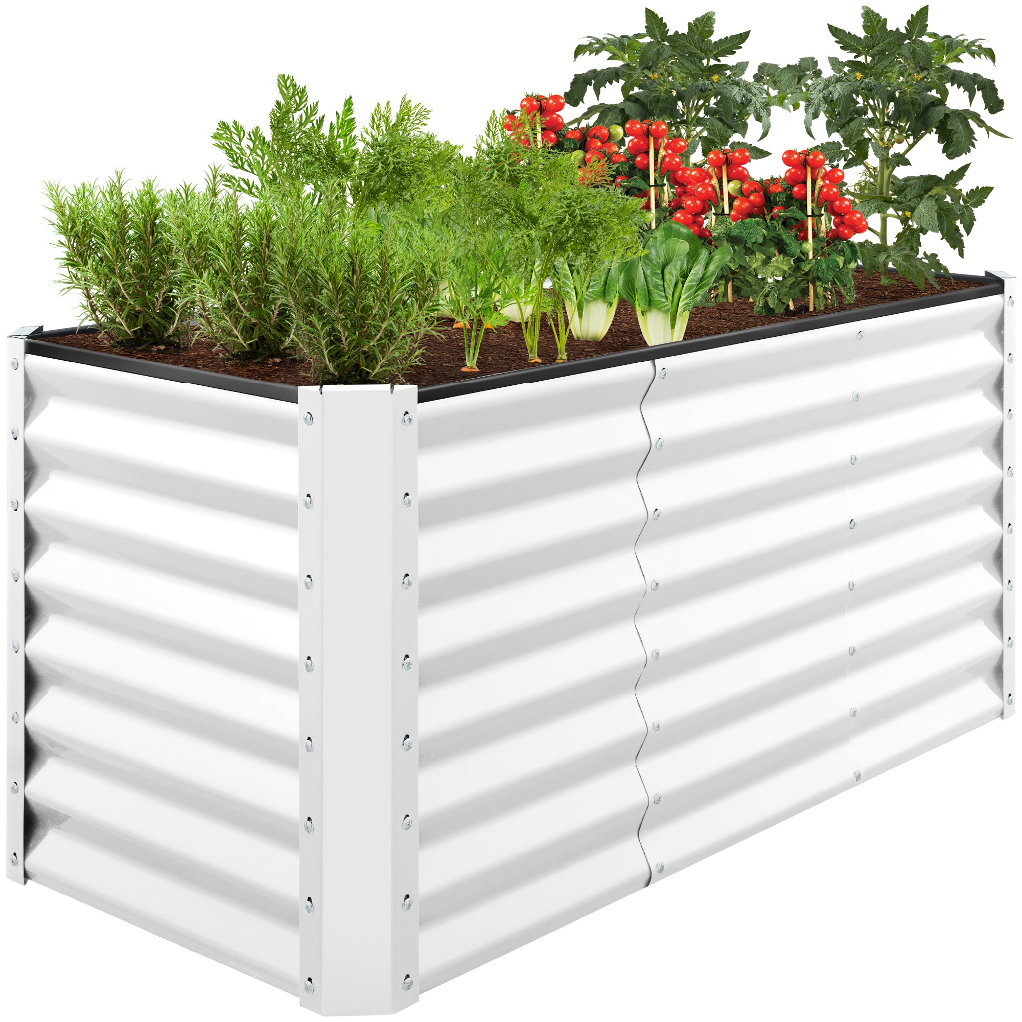 Outdoor Raised Metal Garden Bed for Vegetables, Flowers, Herbs