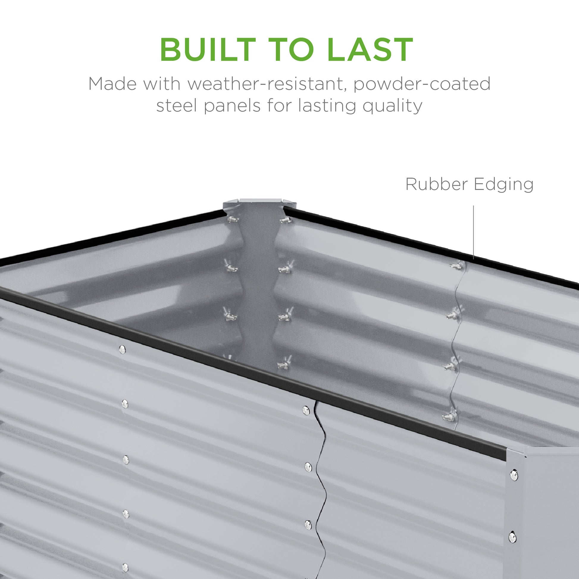 Outdoor Raised Metal Garden Bed for Vegetables, Flowers, Herbs - 4x2x2ft