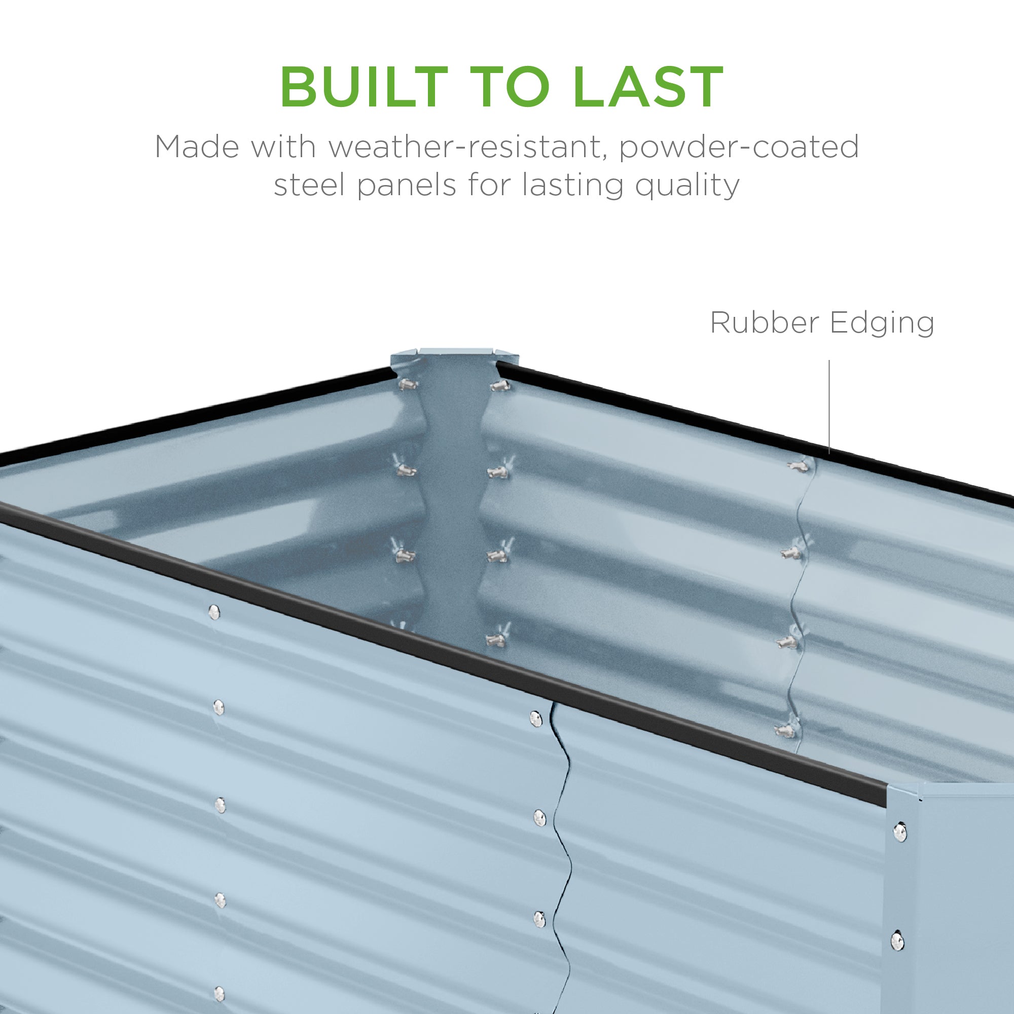 Outdoor Raised Metal Garden Bed for Vegetables, Flowers, Herbs - 4x2x2ft