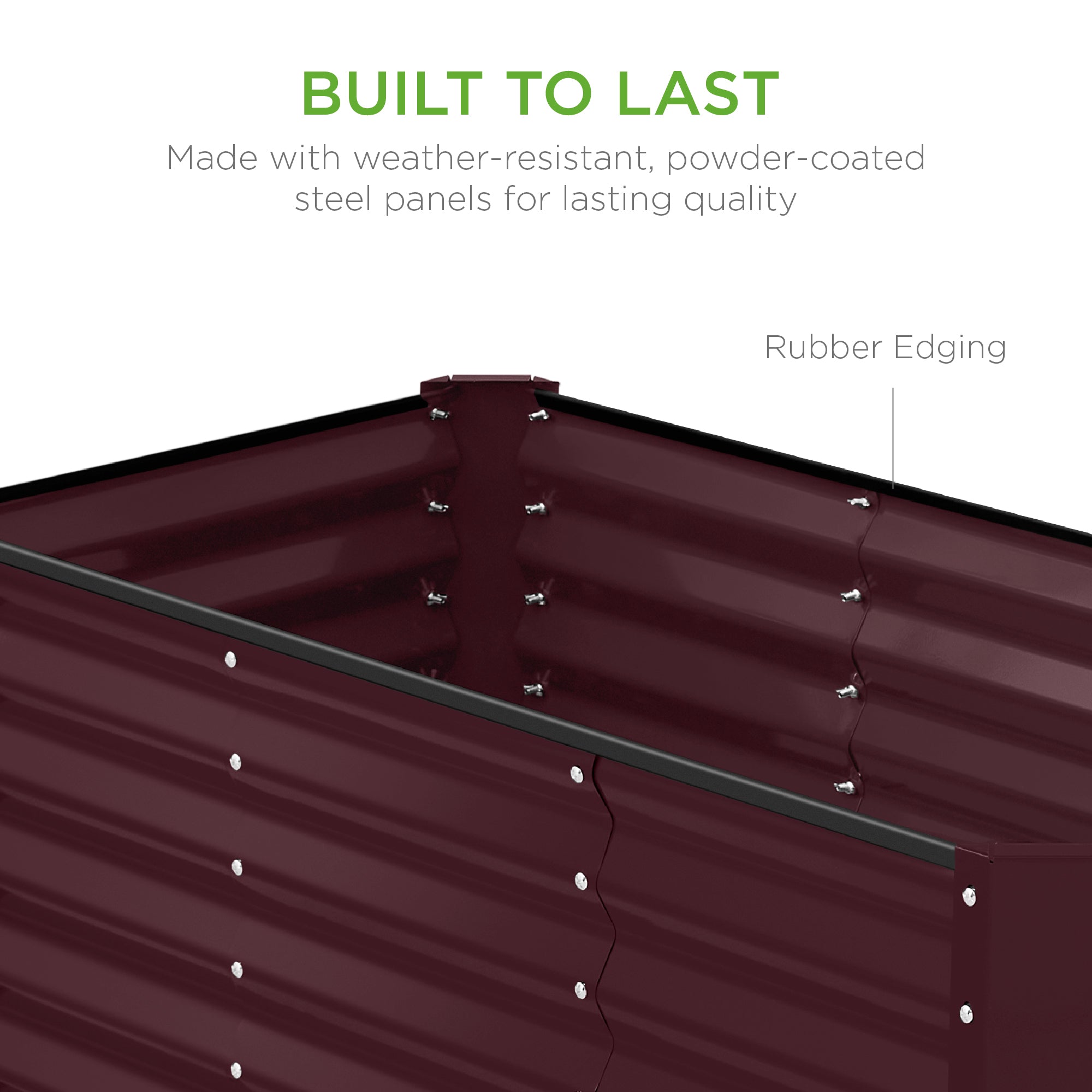 Outdoor Raised Metal Garden Bed for Vegetables, Flowers, Herbs - 4x2x2ft