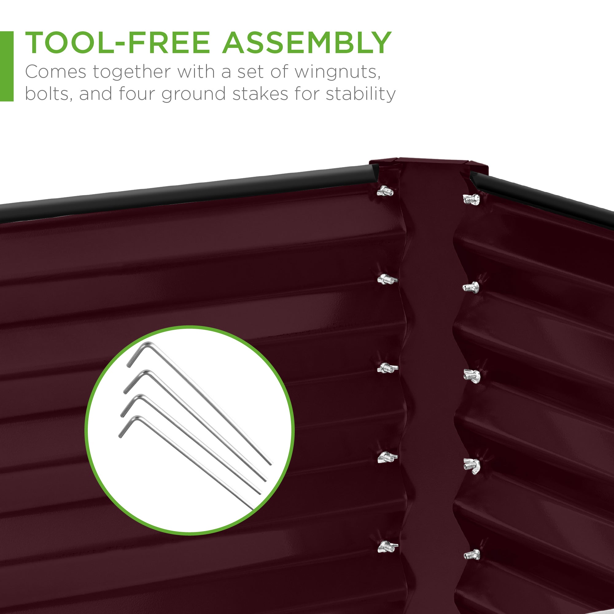 Outdoor Metal Raised Garden Bed for Vegetables, Flowers, Herbs - 8x4x2ft