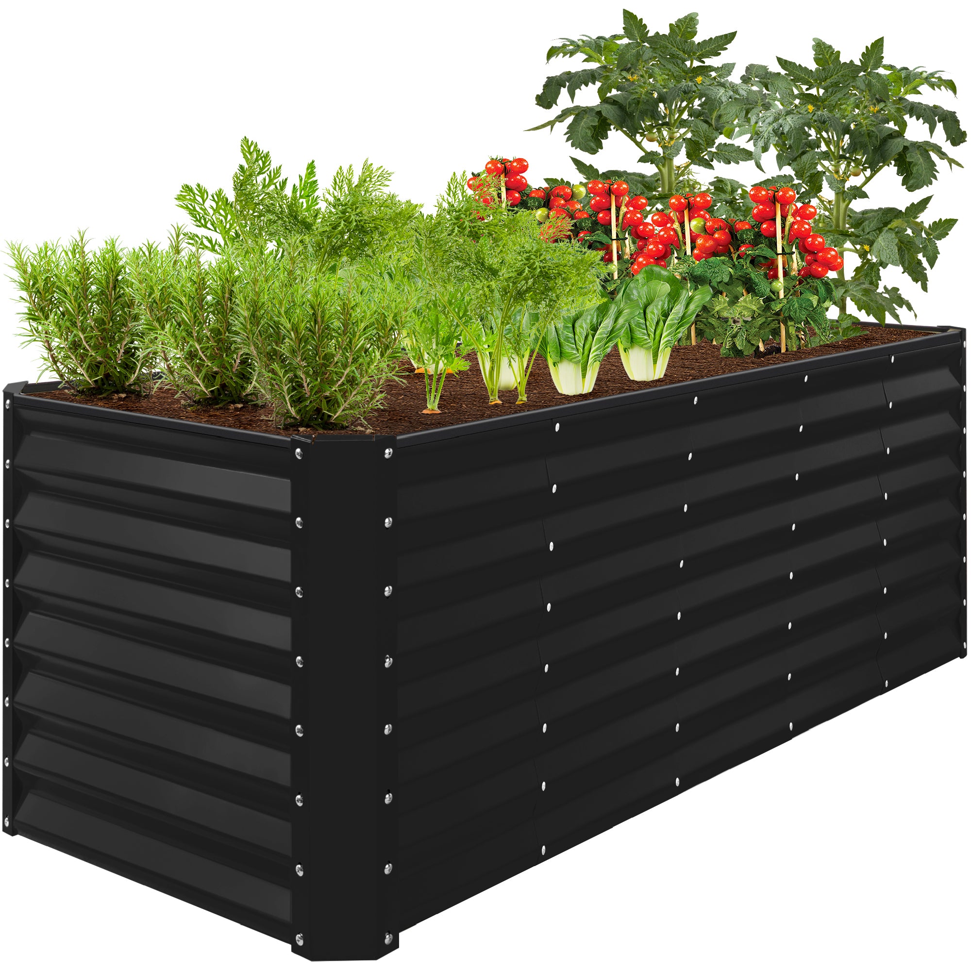 be'CRIE Outdoor Metal Raised Garden Bed for Vegetables, Flowers, Herbs
