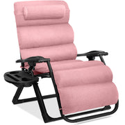 Oversized Zero Gravity Chair, Folding Outdoor Recliner w/ Removable Cushion