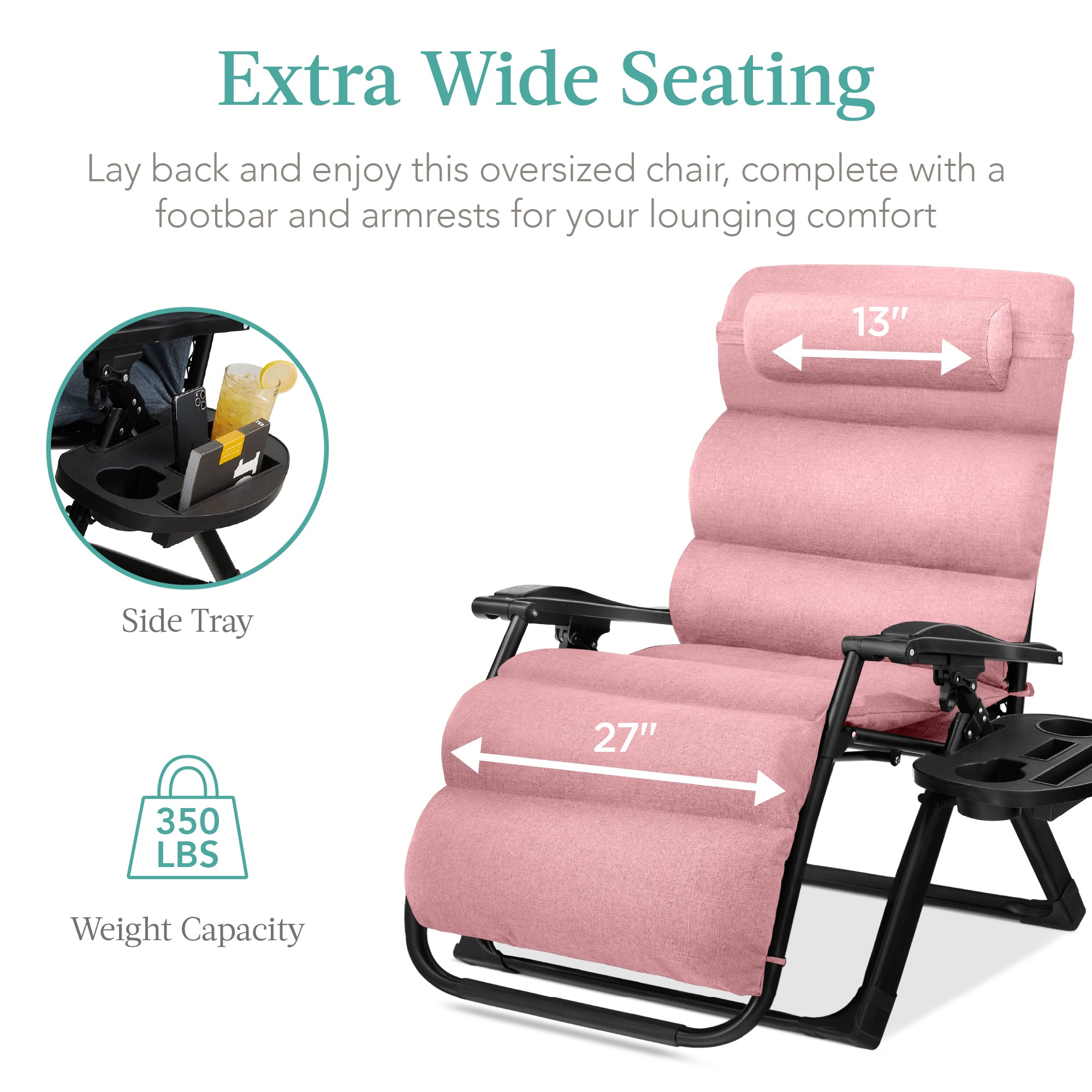 Oversized Zero Gravity Chair, Folding Outdoor Recliner w