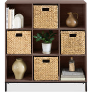 Elevated 9-Cube Storage Organizer, 11in Bookshelf, w/ Metal Legs