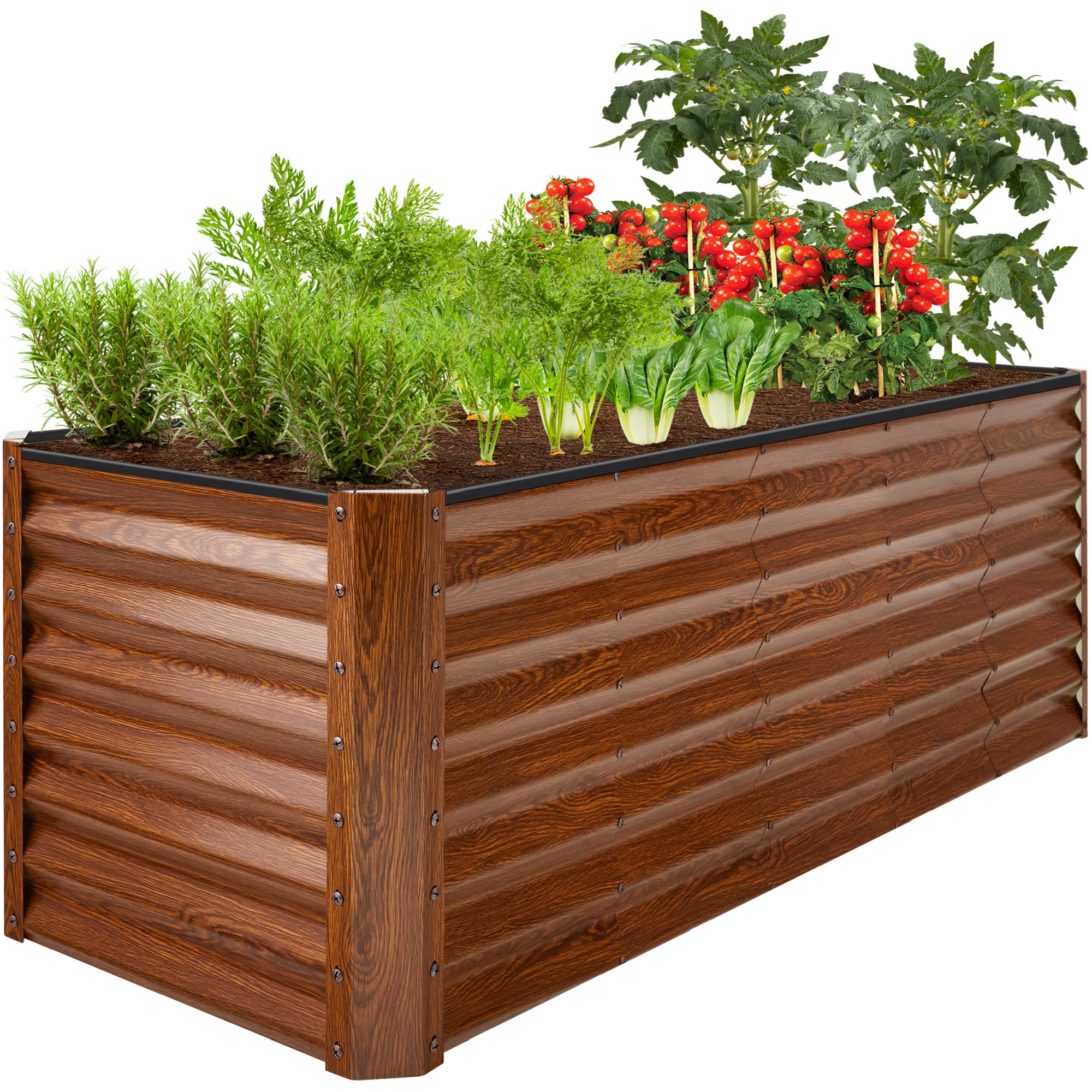 Outdoor Metal Raised Garden Bed for Vegetables, Flowers, Herbs