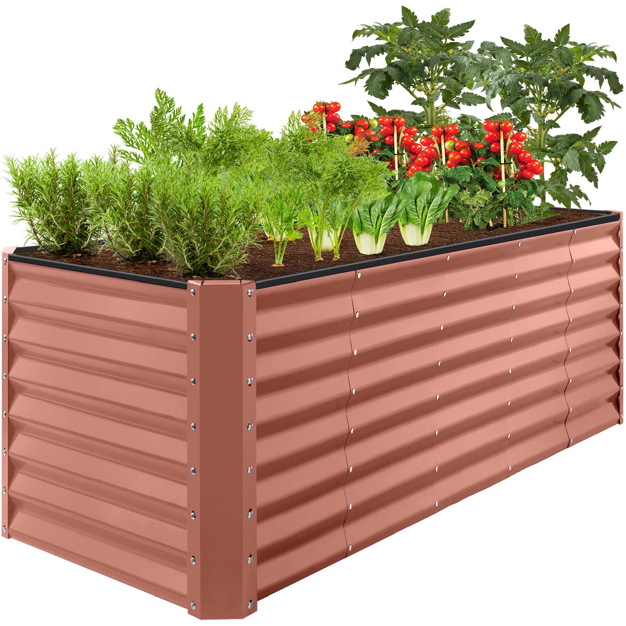 Outdoor Metal Raised Garden Bed for Vegetables, Flowers, Herbs