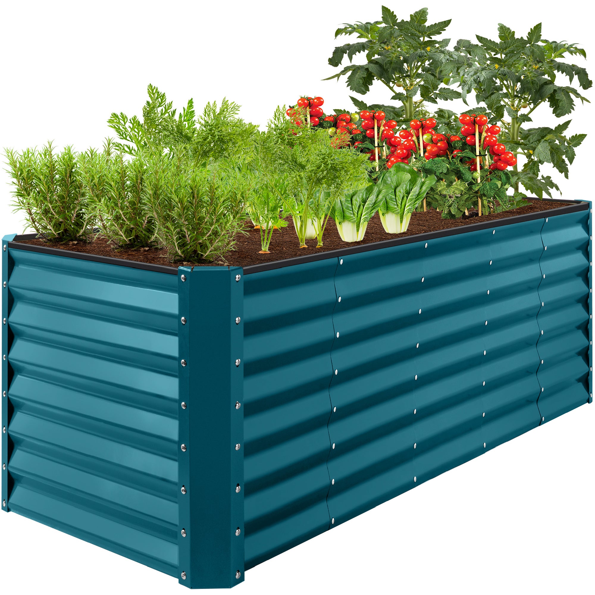 Outdoor Metal Raised Garden Bed for Vegetables, Flowers, Herbs