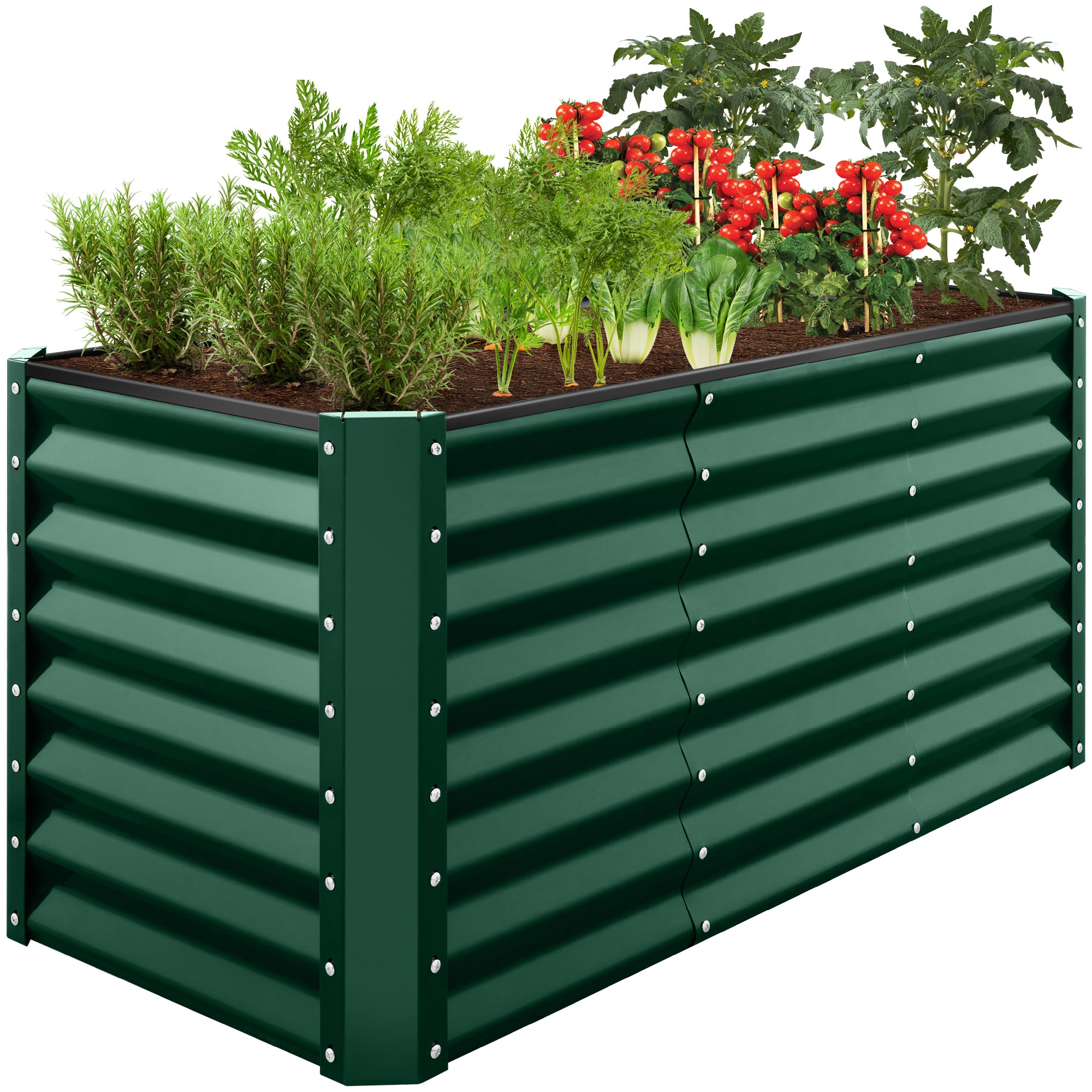 Outdoor Raised Metal Garden Bed for Vegetables, Flowers, Herbs - 4x2x2ft
