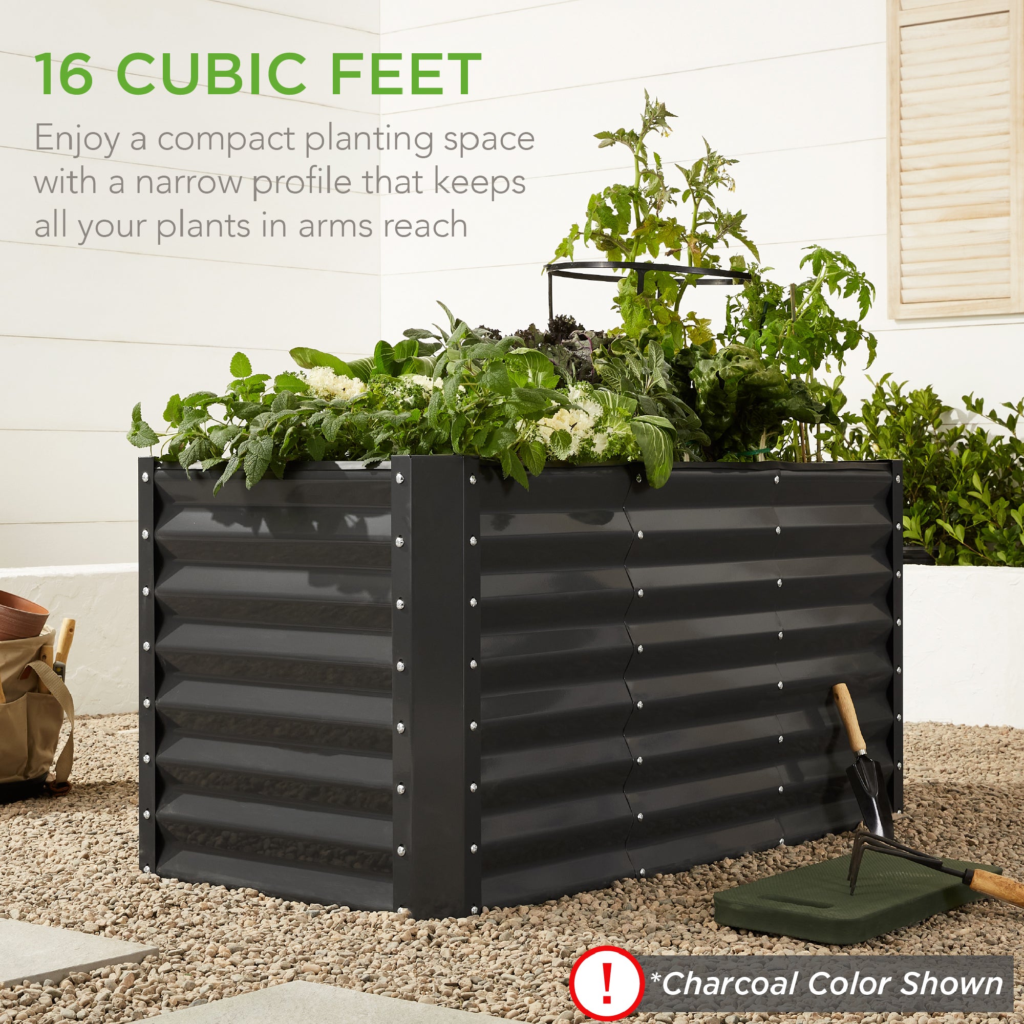 Outdoor Raised Metal Garden Bed for Vegetables, Flowers, Herbs