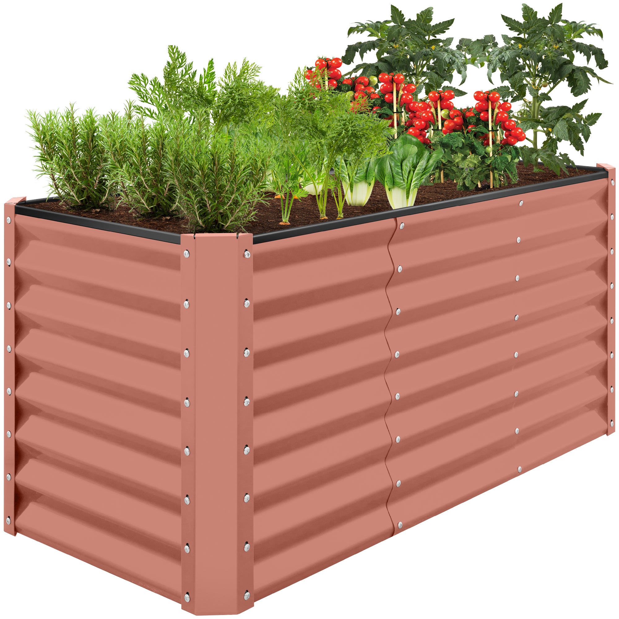 Outdoor Raised Metal Garden Bed for Vegetables, Flowers, Herbs - 4x2x2ft