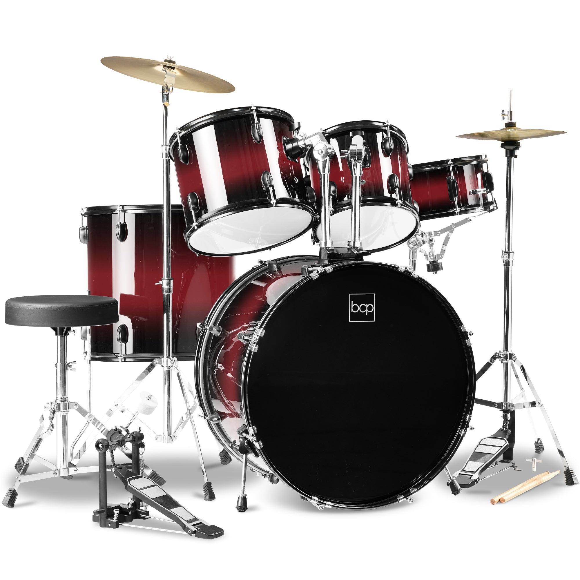 5-Piece Full Size 🥁 Drum Set For Adults – Best Choice Products