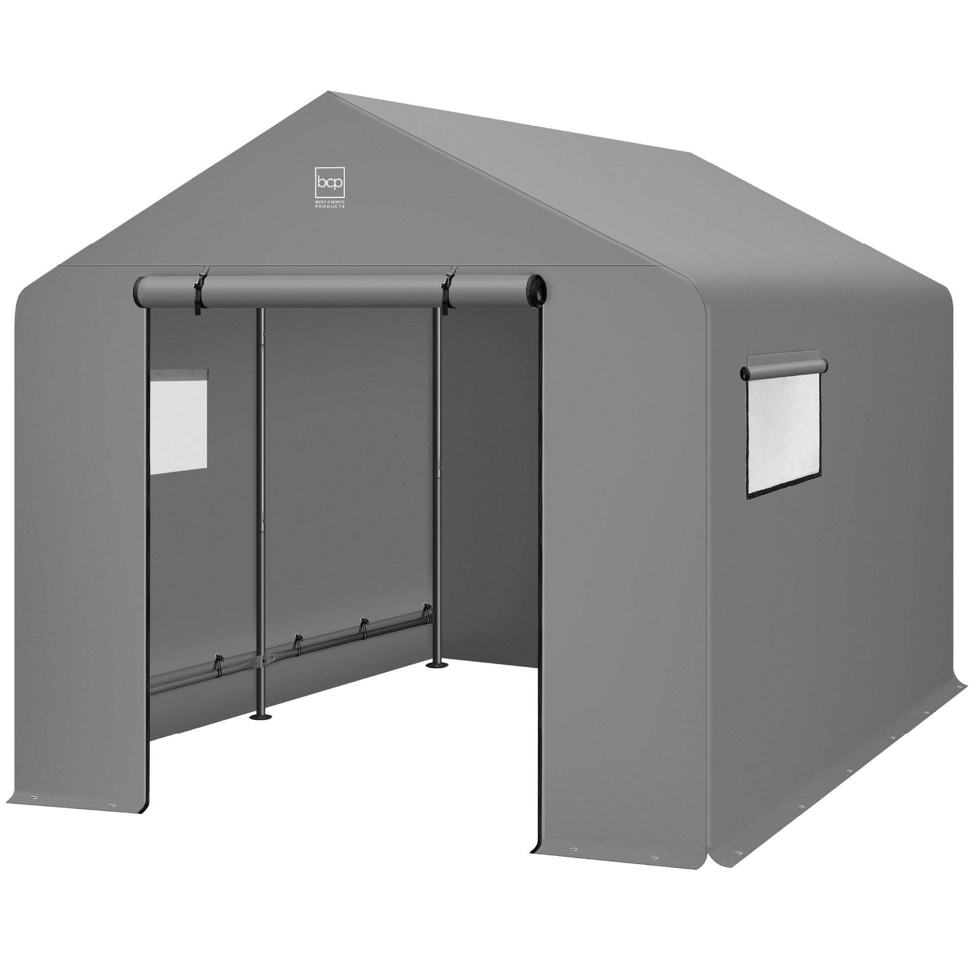 Outdoor Fabric Storage Shed w/ Metal Frame, Dual Zipper Doors - 10x8ft