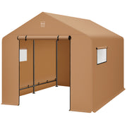 Outdoor Fabric Storage Shed w/ Metal Frame, Dual Zipper Doors - 10x8ft