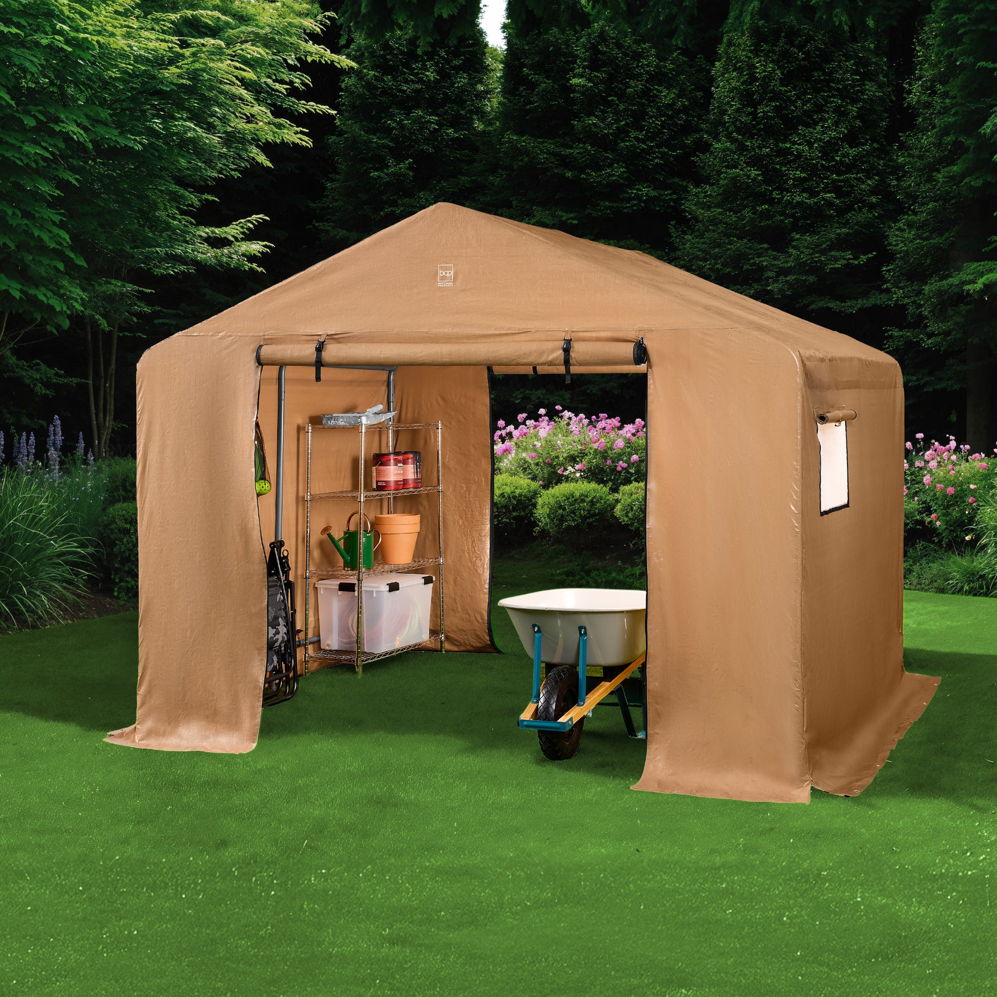 tent shed Best Choice Products 10x8ft Outdoor Fabric Storage Shed, Steel Frame, Dual Zipper Doors, Window