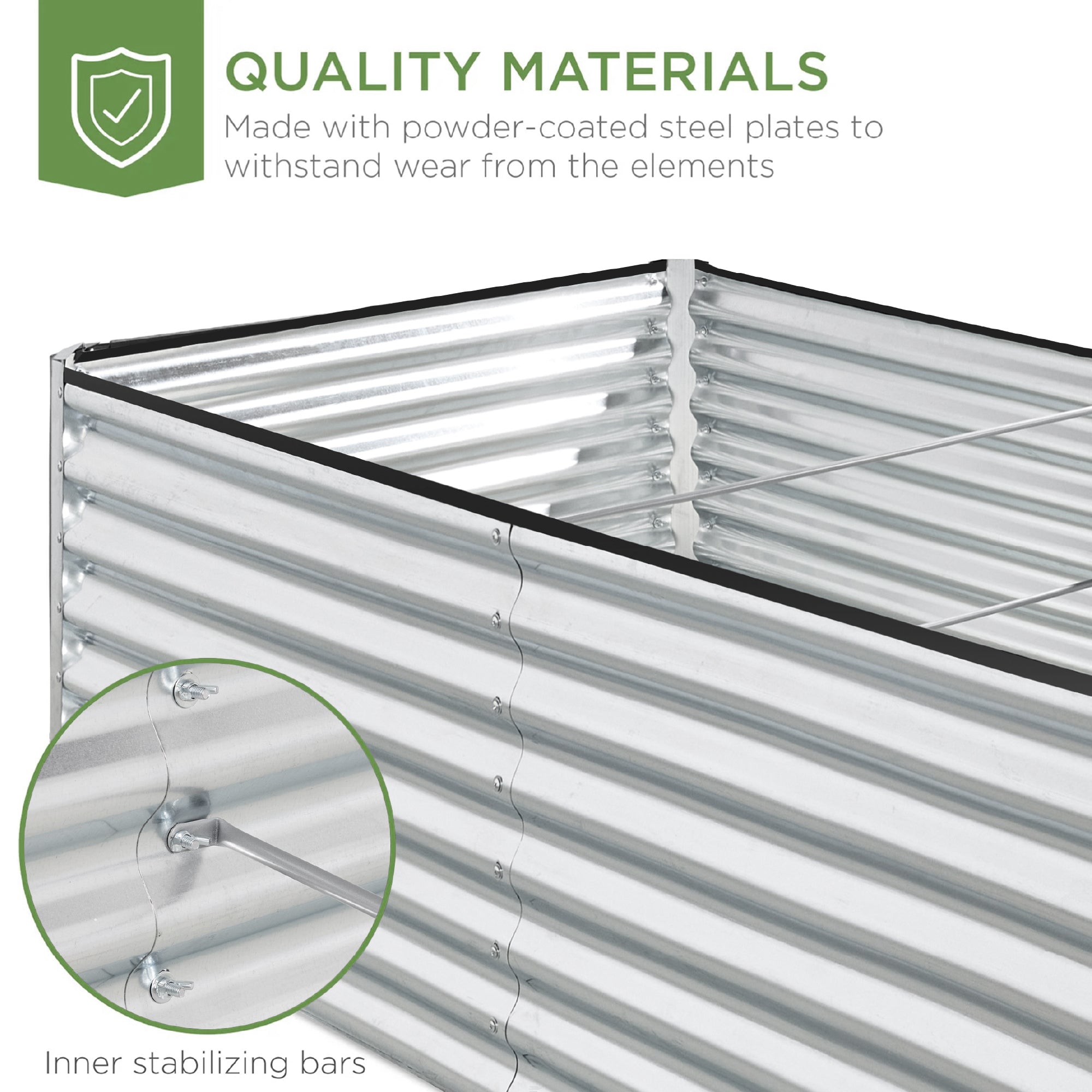 Outdoor Metal Raised Garden Bed for Vegetables, Flowers, Herbs - 6x3x2ft