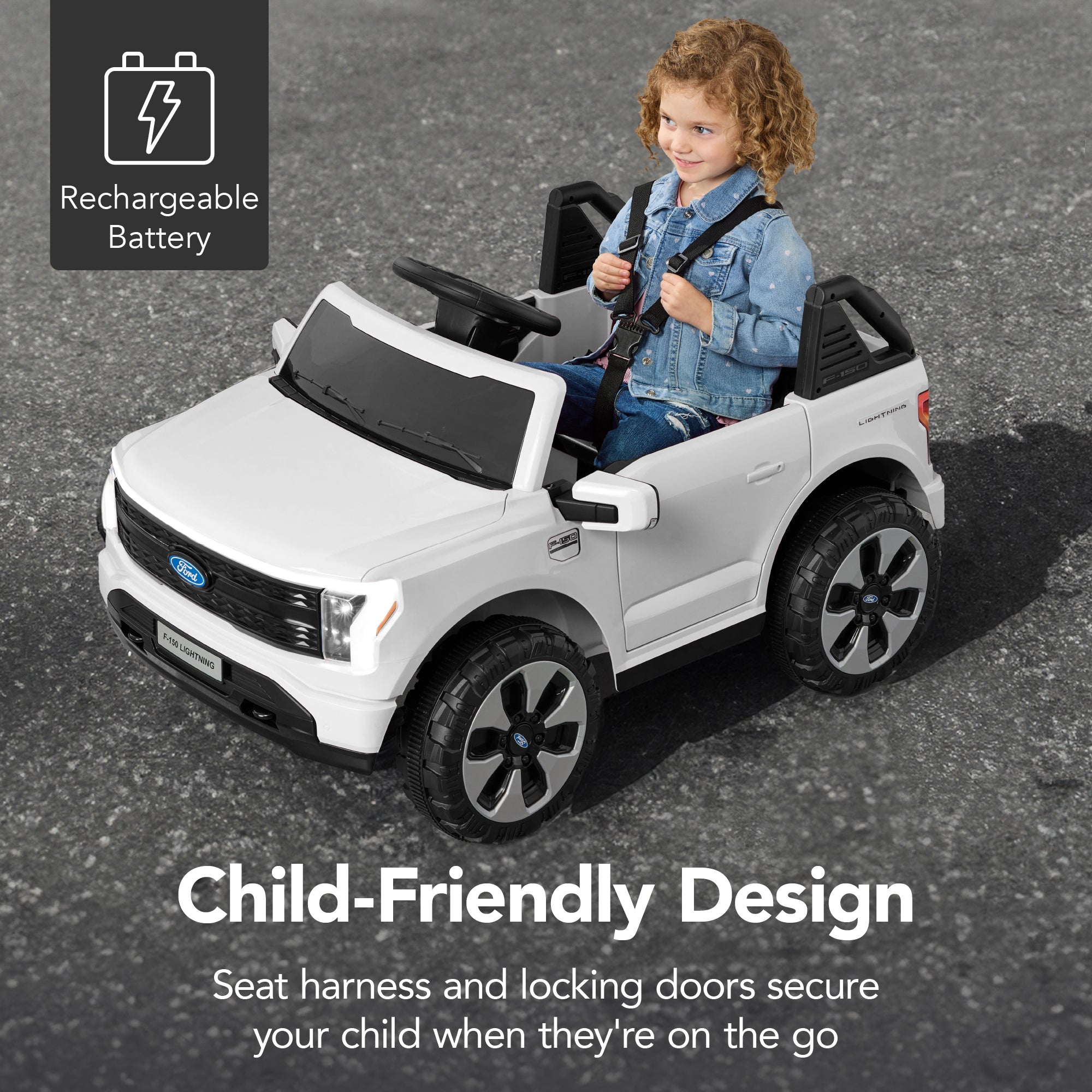 12V Kids Ride On Car Officially Licensed Ford Lightning w/ Remote, 2 Speeds