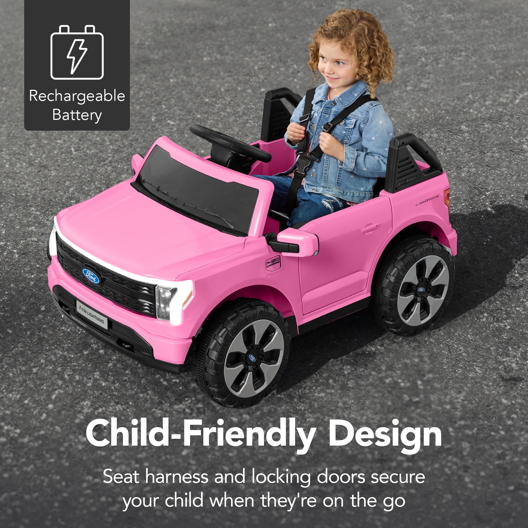 12V Kids Ride On Car Officially Licensed Ford Lightning w/ Remote, 2 Speeds