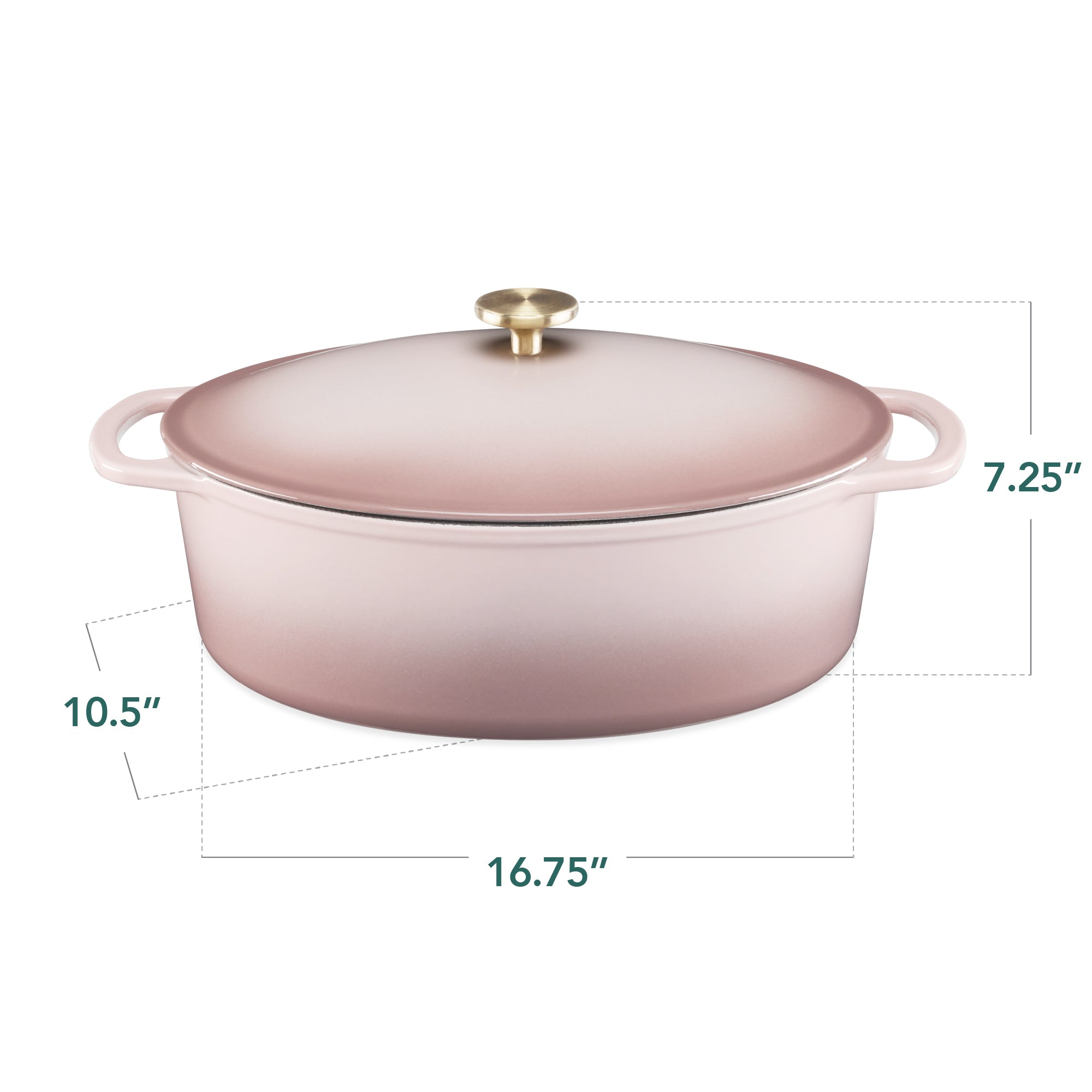 Oval Cast-Iron Dutch Oven Kitchen Cookware w/ Enamel - Thumbnail 3