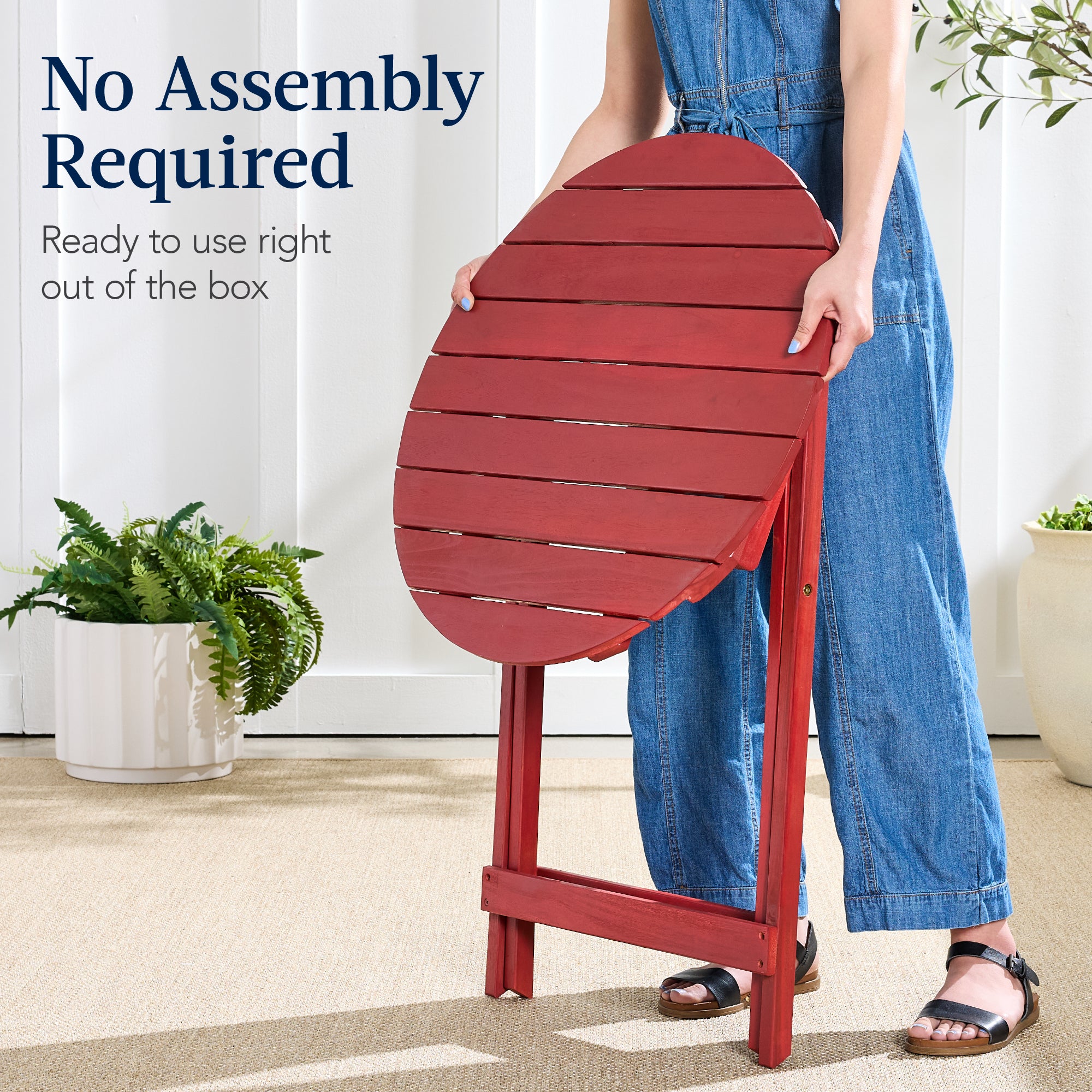 3-Piece Acacia Wood Bistro Set w/ Folding Table, 2 Chairs