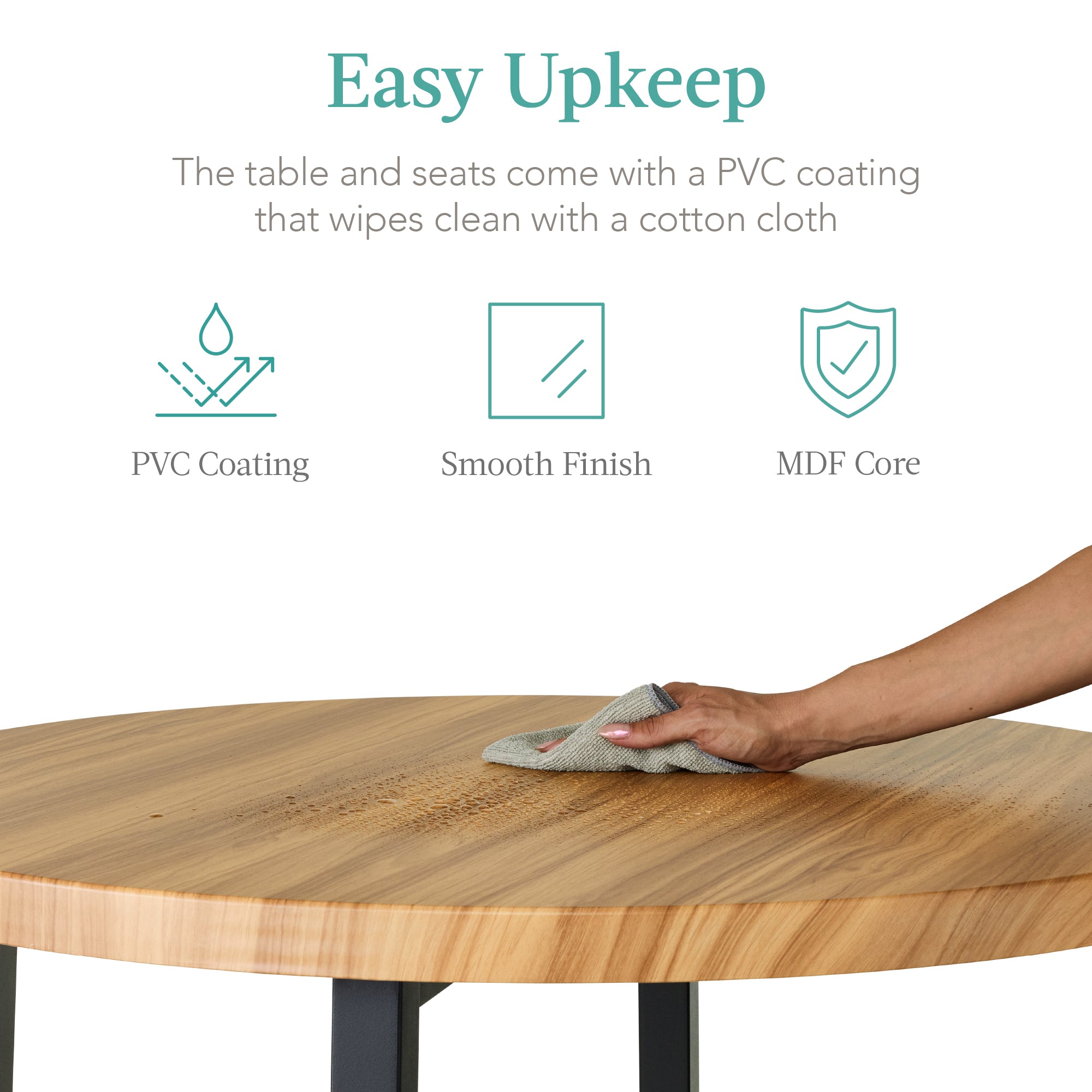 5-Piece Modern Round Counter Height Dining Set w/ 4 Chairs