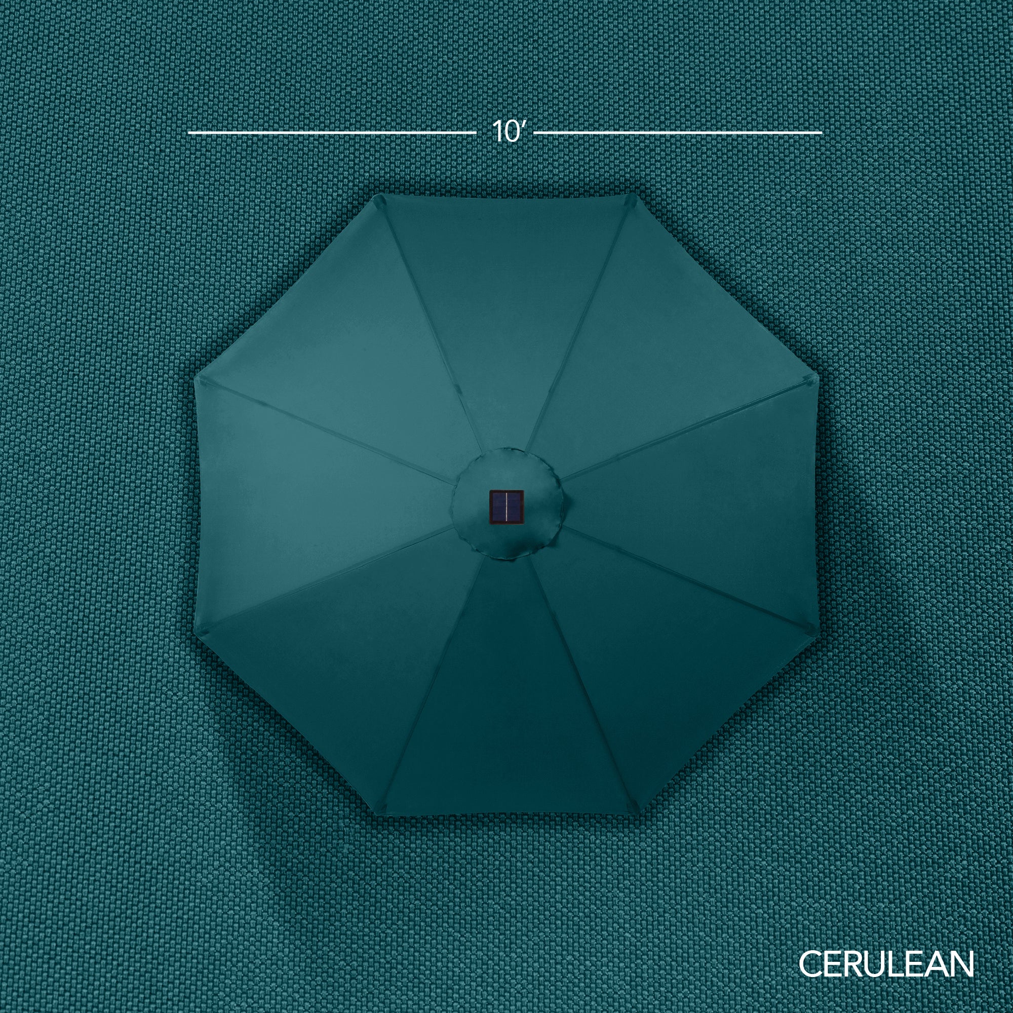 Woodgrain Pattern Solar LED Lighted Patio Umbrella w/ Adjustable Tilt - 10ft