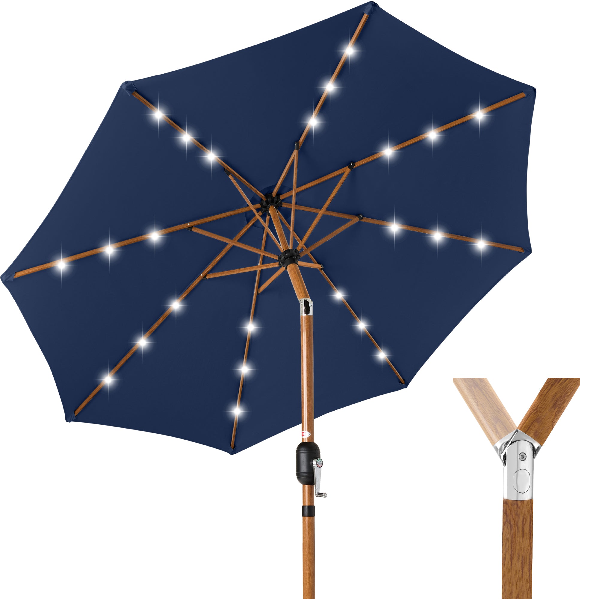 Woodgrain Pattern Solar LED Lighted Patio Umbrella w/ Adjustable Tilt – Best Choice Products Woodgrain Pattern Solar LED Lighted Patio Umbrella w/ Adjustable Tilt – Best Choice Products