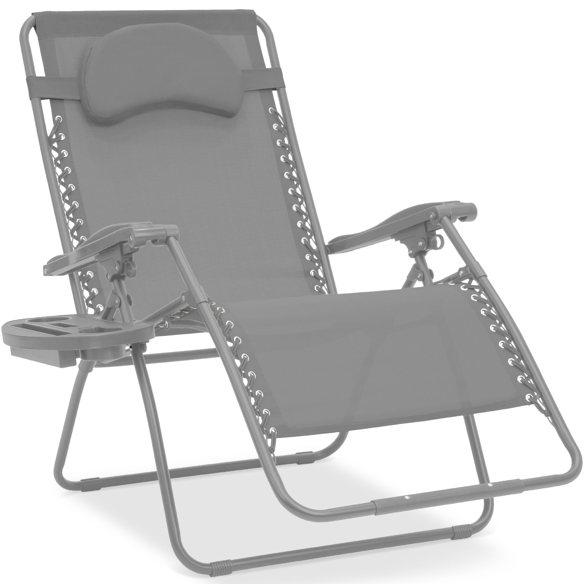 Oversized Reclining Zero Gravity Chair Lounger w/ Cup Holder, Pillow