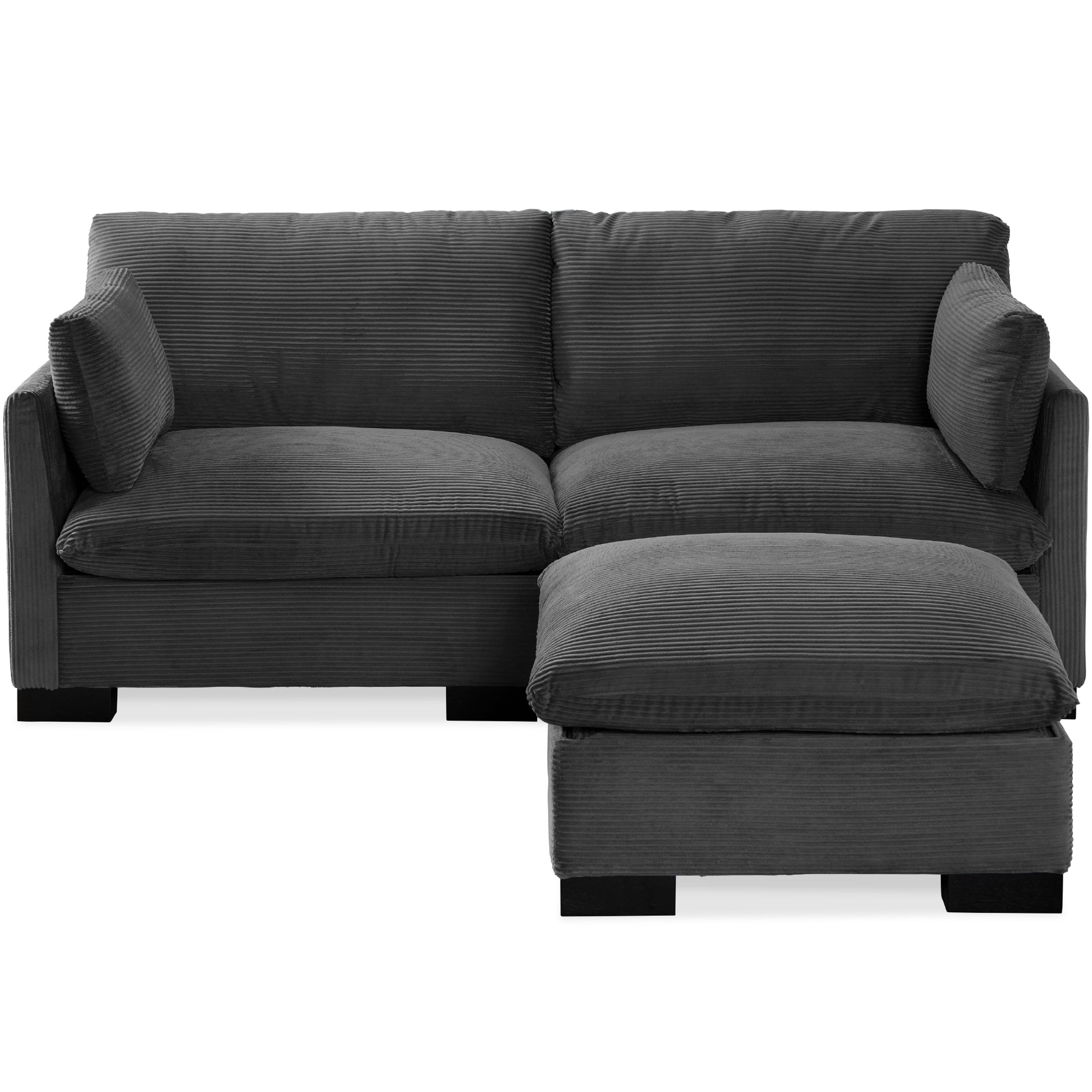 Modular Sectional Pillowtop Sofa w/ Ottoman & Storage  82in
