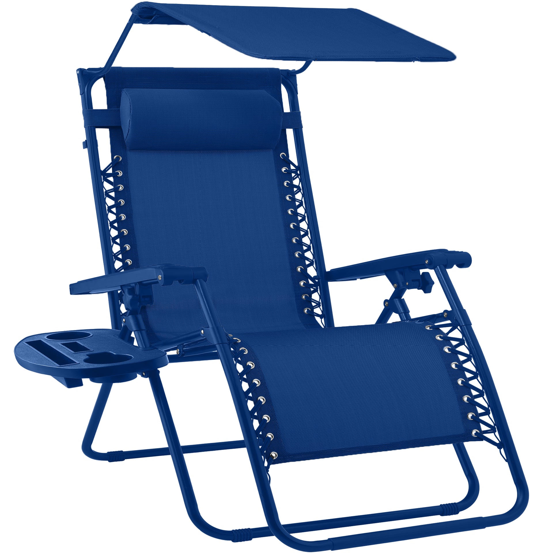 Folding Zero Gravity Recliner Patio Lounge Chair w/ Canopy, Side
