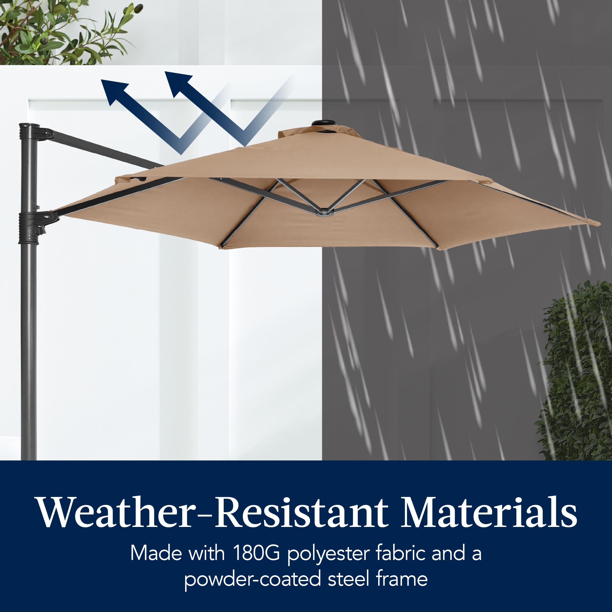 360 LED Rotating Cantilever Offset Patio Umbrella - 10ft – Best