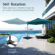 360 LED Rotating Cantilever Offset Patio Umbrella - 10ft