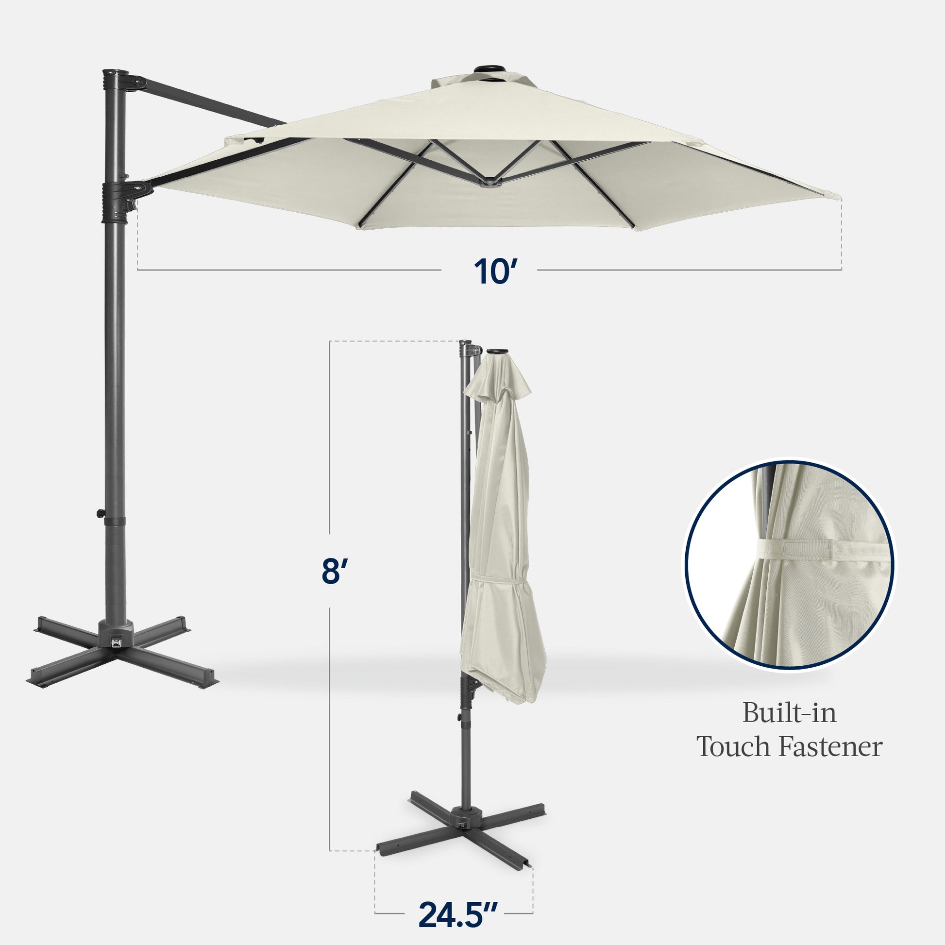 360 Rotating Cantilever Offset Patio Umbrella - 10ft
